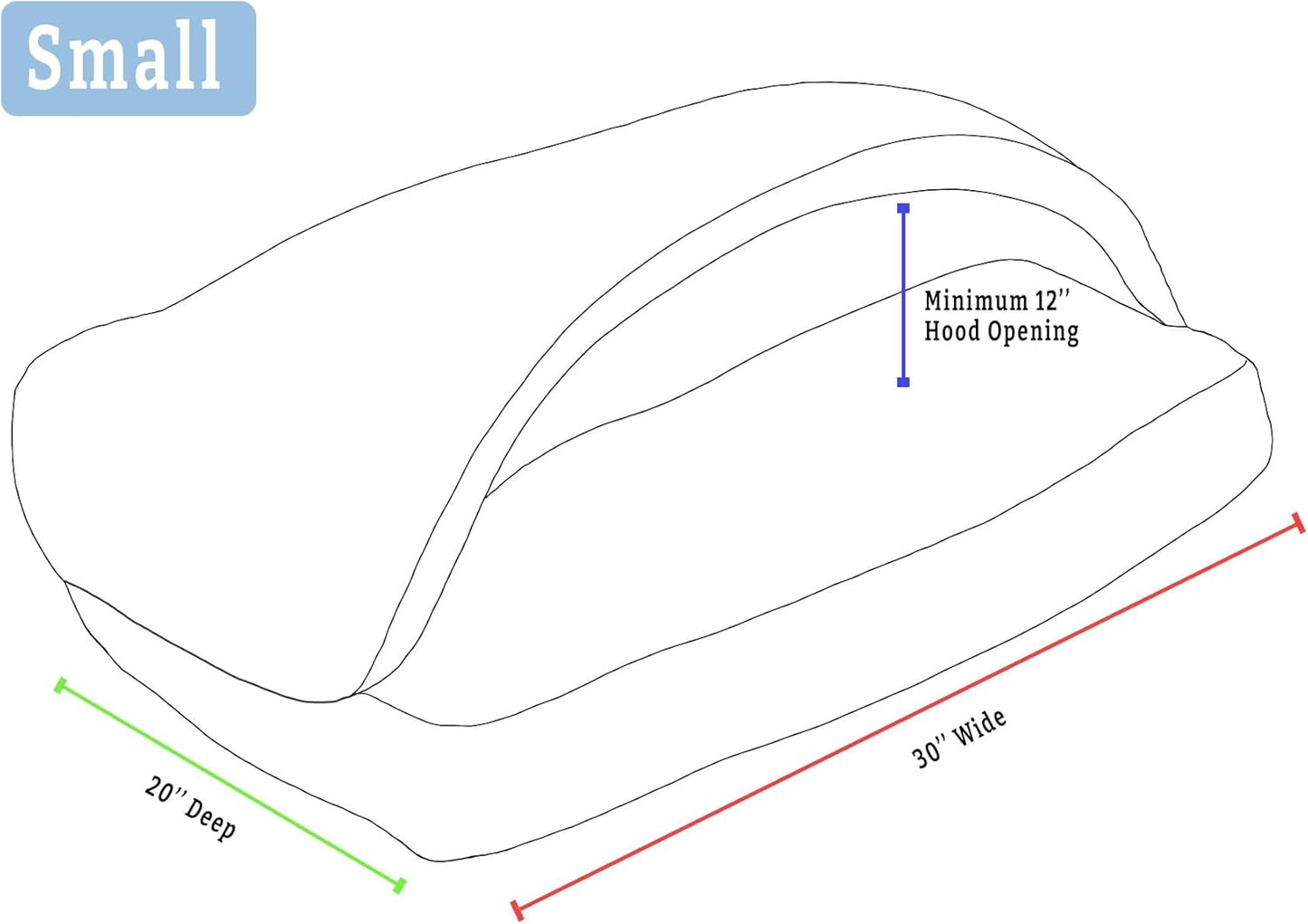 Snoozer Pet Products Luxury Rectangle Cozy Cave Dog Bed with Microsuede, Small, Sapphire
