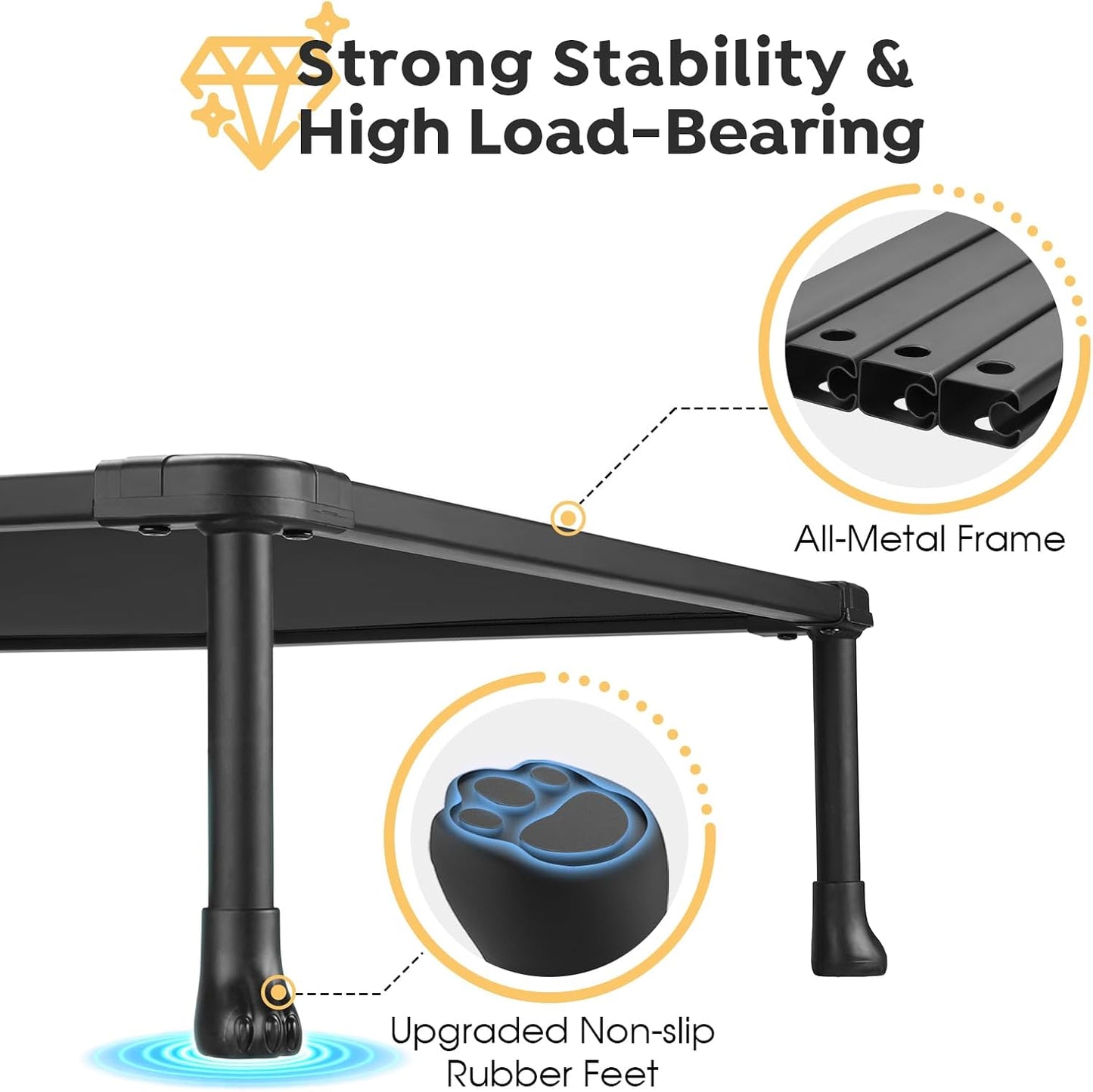 Veehoo Chew Proof Dog Bed - Large Dogs' Non-Chewable, Anti-Scratch Training Platform Hammock, Cooling Off-Ground Cots, CWC2420ACP