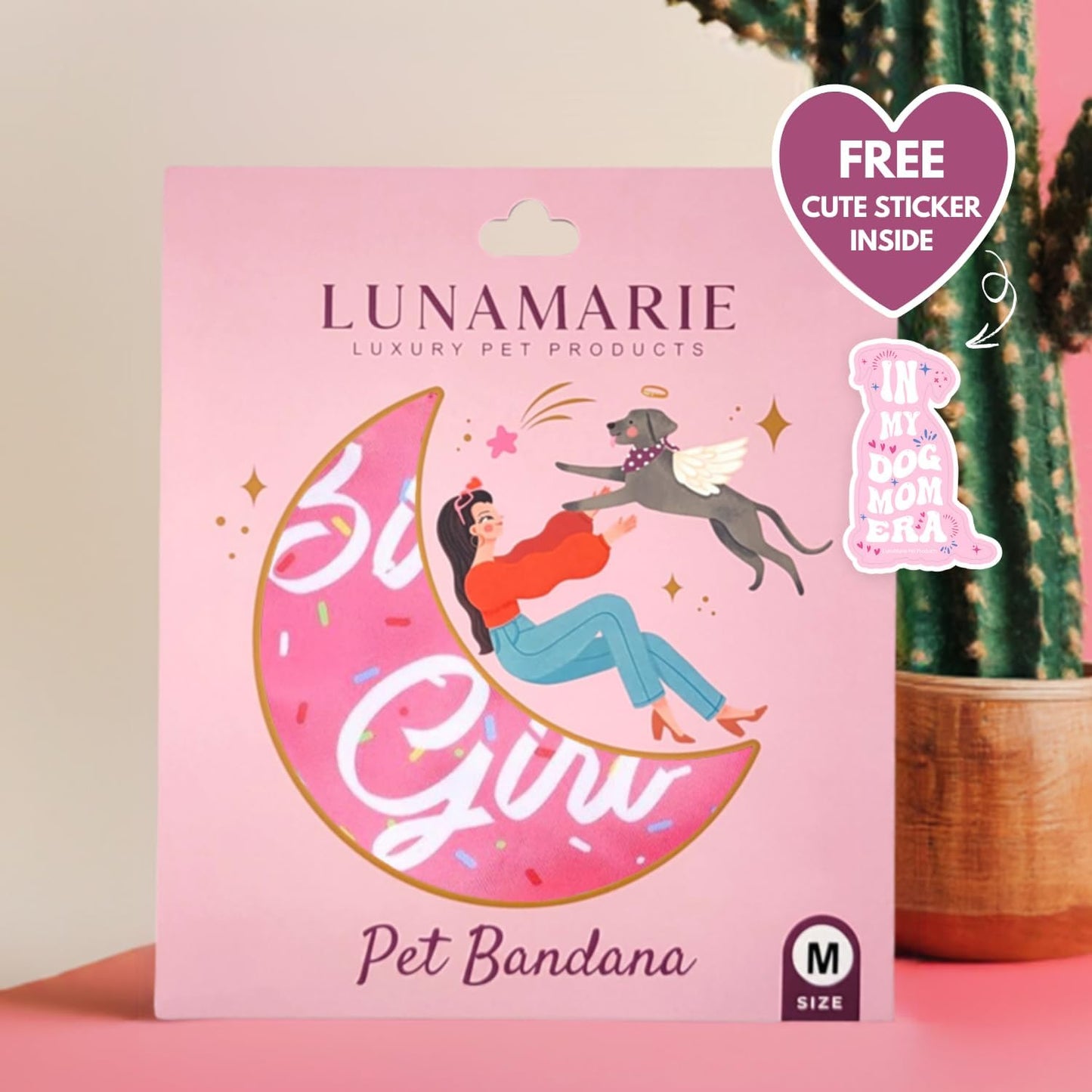 LunaMarie - Luxury Pet Birthday Bandanas -Premium & Silky Poly Fabric | 100% Handmade | Custom Shape Dual Layered (Birthday Girl, X-Small)