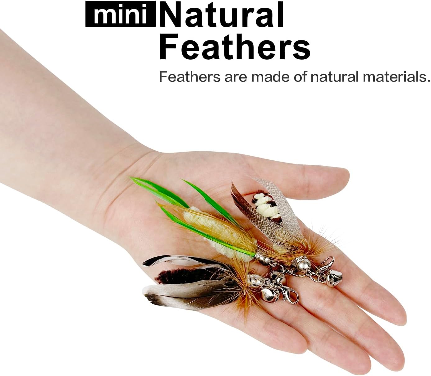 TTcat Cat Feather Wand Toys,Retractable Wand Toy with 3 Mini Insect Refills, Transparent Carbon Wire,Interactive Cat Toy Kitten Toy for Indoor Cats to Play Chase Exercis