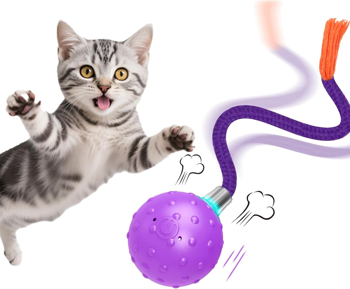 Interactive Cat Toys Mouse Ball, Motion Activated Cat Ball Super Fast in Mice Holes Cat Tent Tunnel