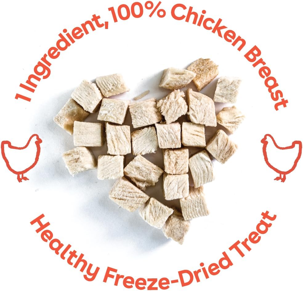 Pupford Freeze Dried Chicken Breast Treat for Dogs & Puppies - Healthy, Natural, Single Ingredient Dog Treats - Made in USA (3 oz)