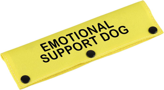 Therapy Service Dog Leash Sleeve Emotional Support Dog Leash Wrap Alert Hanging ID Patch Tag Pet Birthday Gift (Emotional Dog-YE Sleeve)