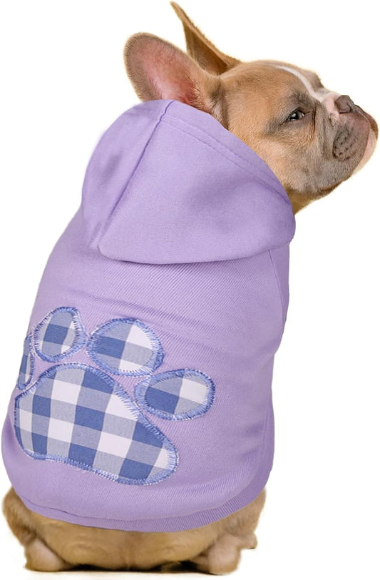 SAWMONG Dog Hoodie,Flannel Pet Hooded Sweater with Hat Puppy Pullover Sweater Shirt,Dog (Purple,2XL)
