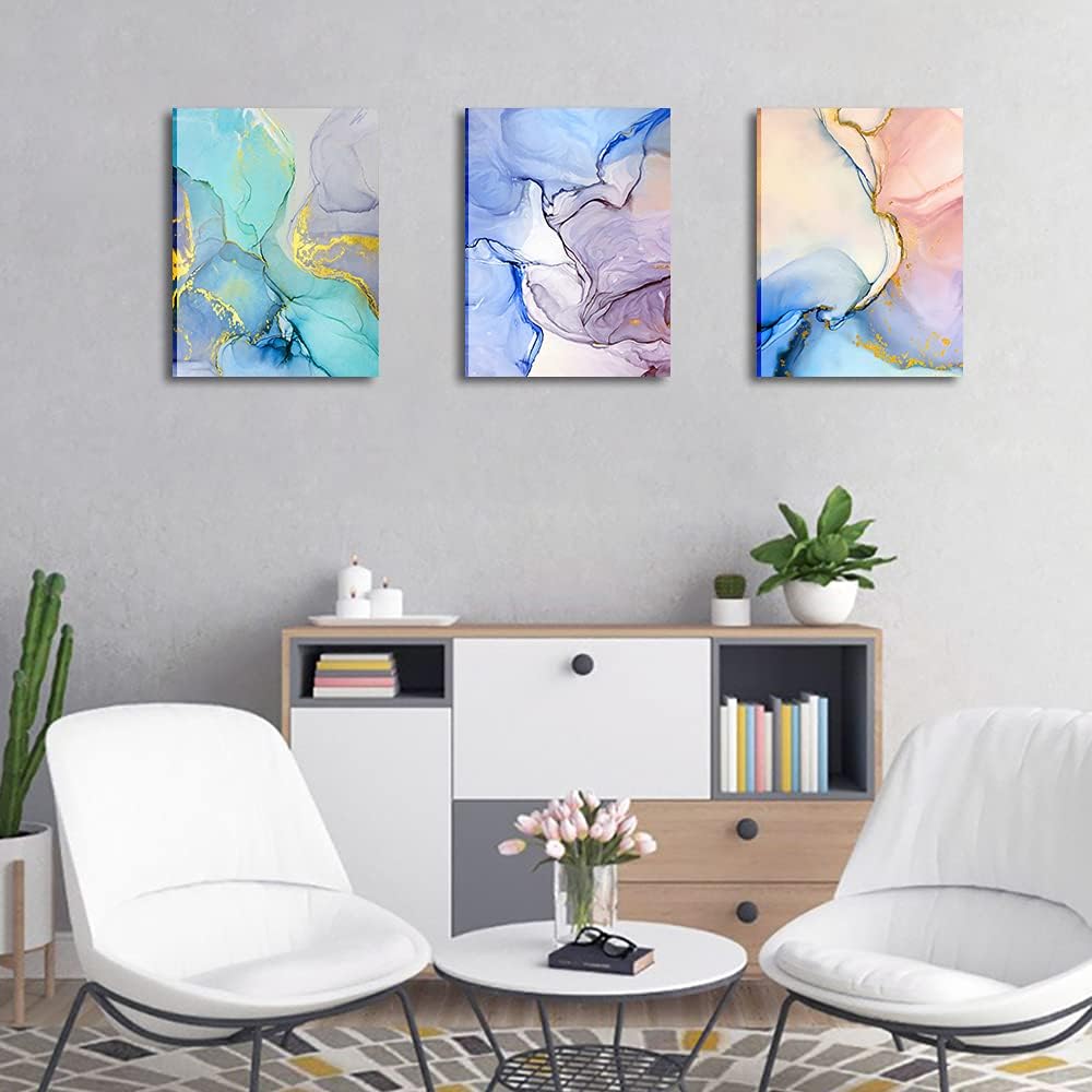 Abstract Wall Decor For Living Room Canvas Wall Art Paintings For Bedroom Colorful Color Abstract Wall Artworks Pictures For Office Kitchen Decoration Bathroom Home Decorations Art 3 Piece 12x16 Inch