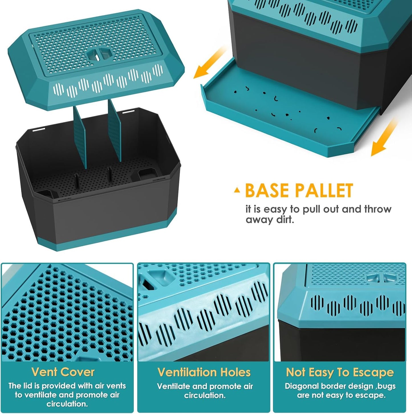 Multi Purpose Insect Habitat for Crickets, Dubia Cockroaches, breadworms, and Silkworms, with Ventilation and Breathability