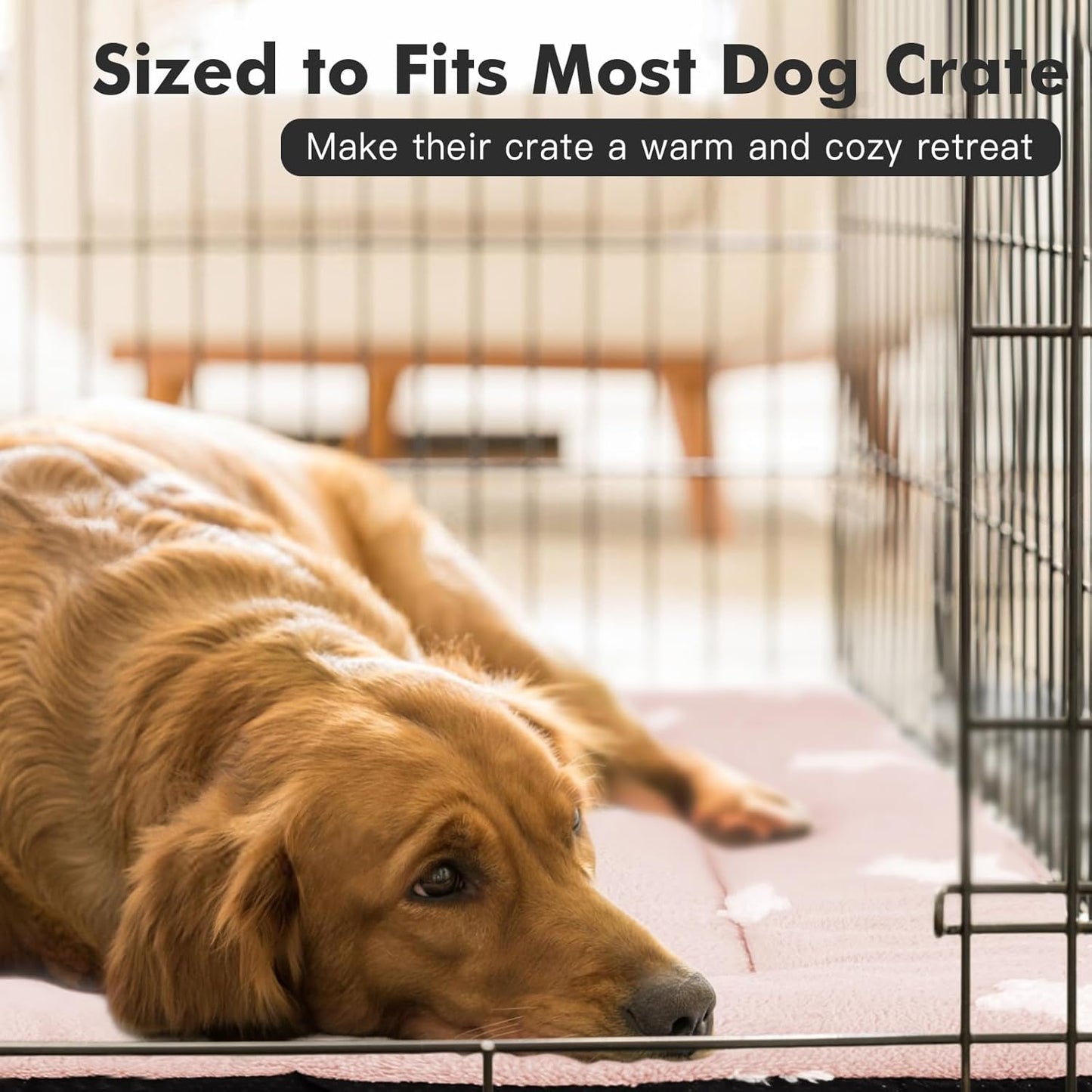 Mora Pets Dog Crate Pad Kennel Bed Crate Mat for Small Dogs Washable Cute Star Pet Bed for Dog Cage Ultra Soft Flat Puppy Cat Kitten Pillow Cushion for Sleeping Anti-Slip Pink 24 x 18