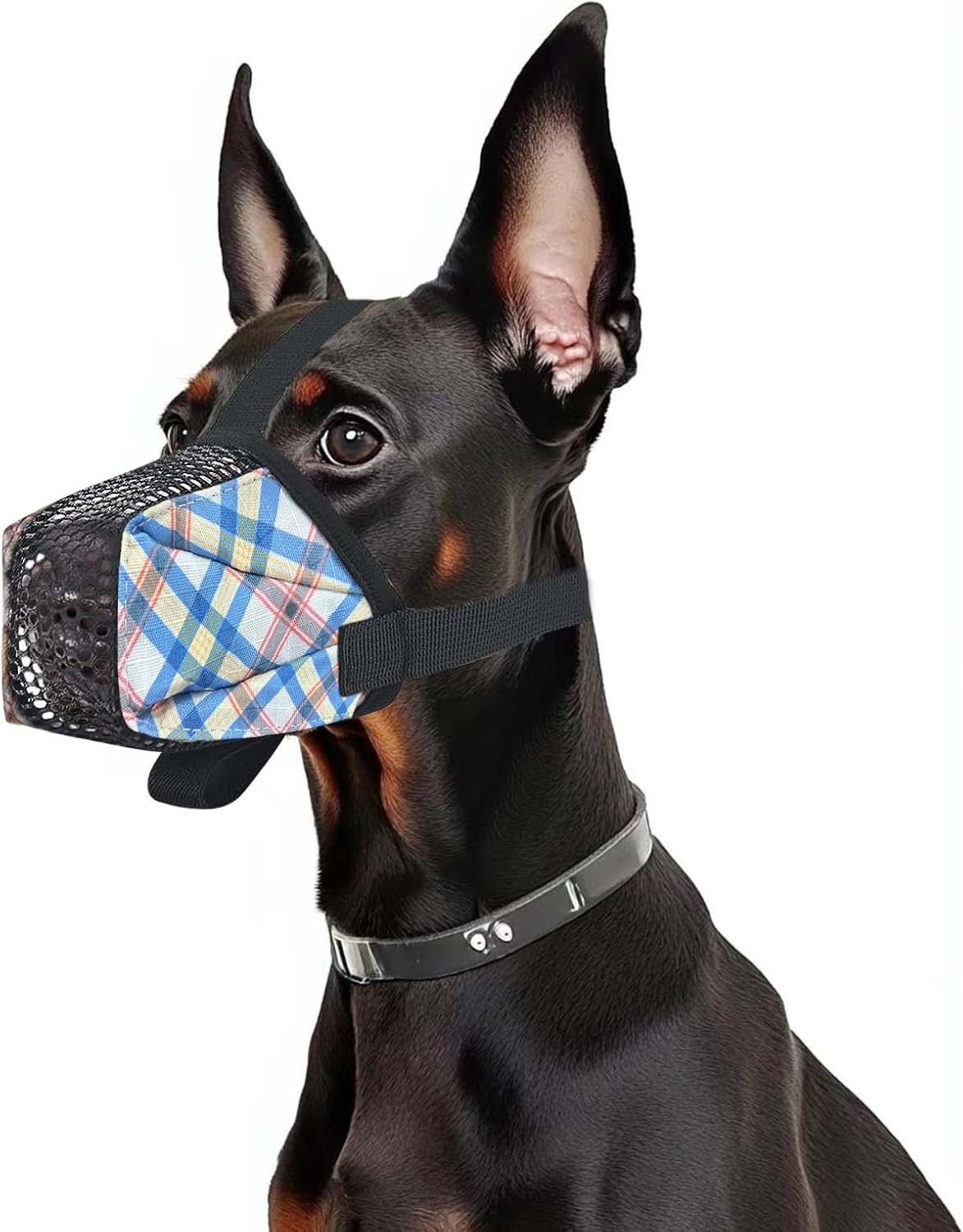 Dog Muzzle for Small Large Dogs - Soft Nylon Basket Muzzle with Adjustable Strap, Breathable Mesh Design Prevents Biting Chewing Licking Eating - Ideal for Training, Grooming & Vet Visits (Blue, S)
