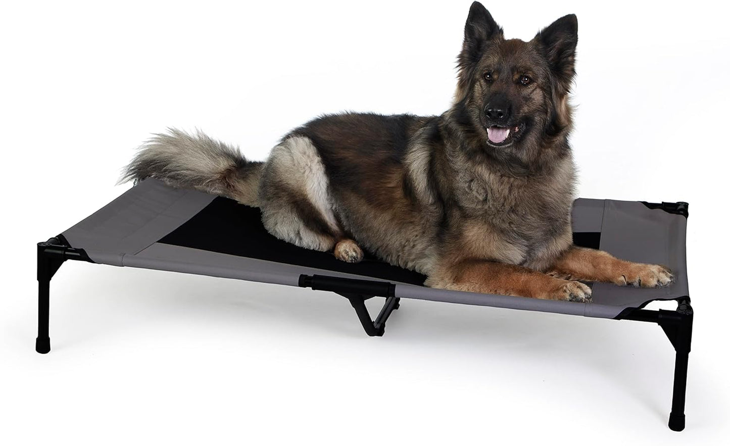 K&H Pet Products Outdoor Elevated Dog Cot, Breathable Cooling Elevated Cot Hammock Pet Bed for XL Dogs, Washable Mesh Cover, Raised Metal Frame, Collapsible, Portable - Extra-Large 50 X 32 Charcoal