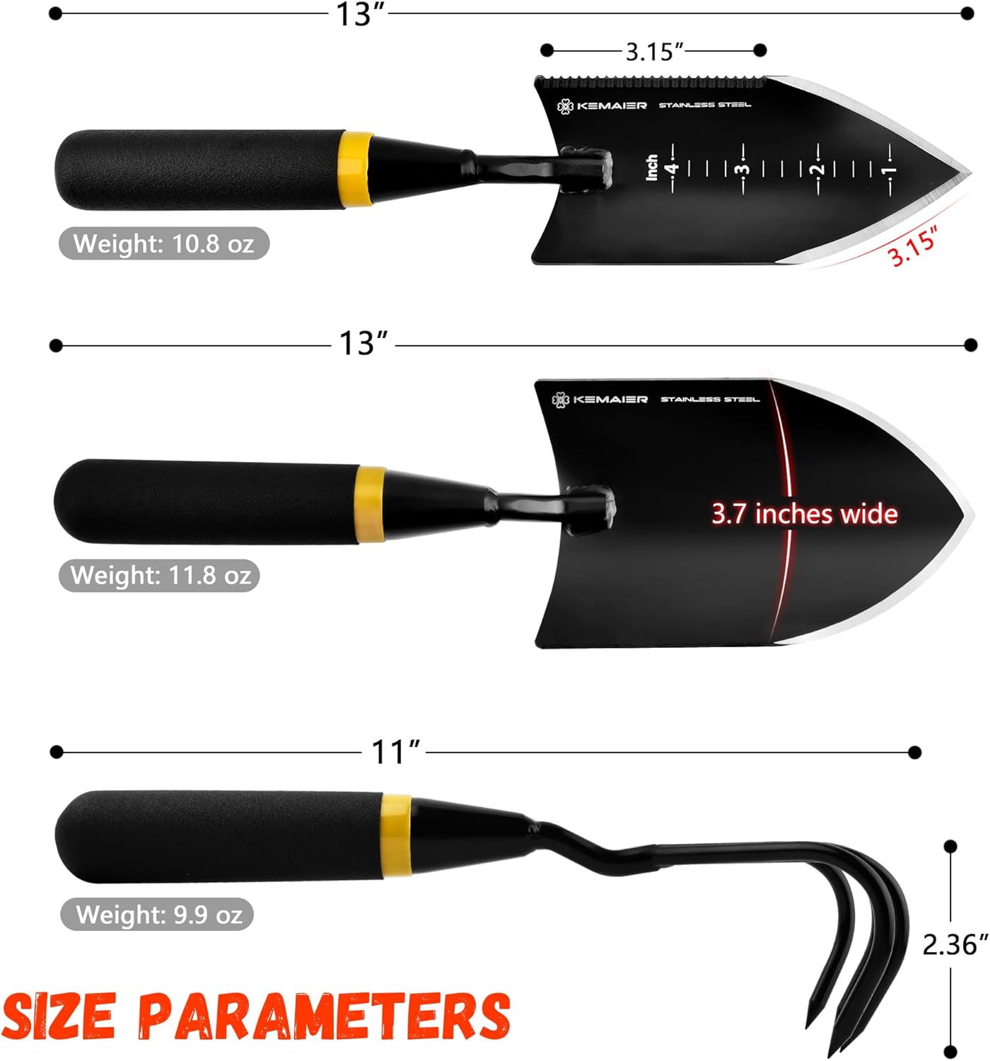 7 - Piece Gardening Tools Set, Stainless Steel Gardening Tools, Heavy - duty Hand Gardening Tools with a Toolbox, Suitable for Gardening Planting and Weeding, Gardening Gifts for Women and Men