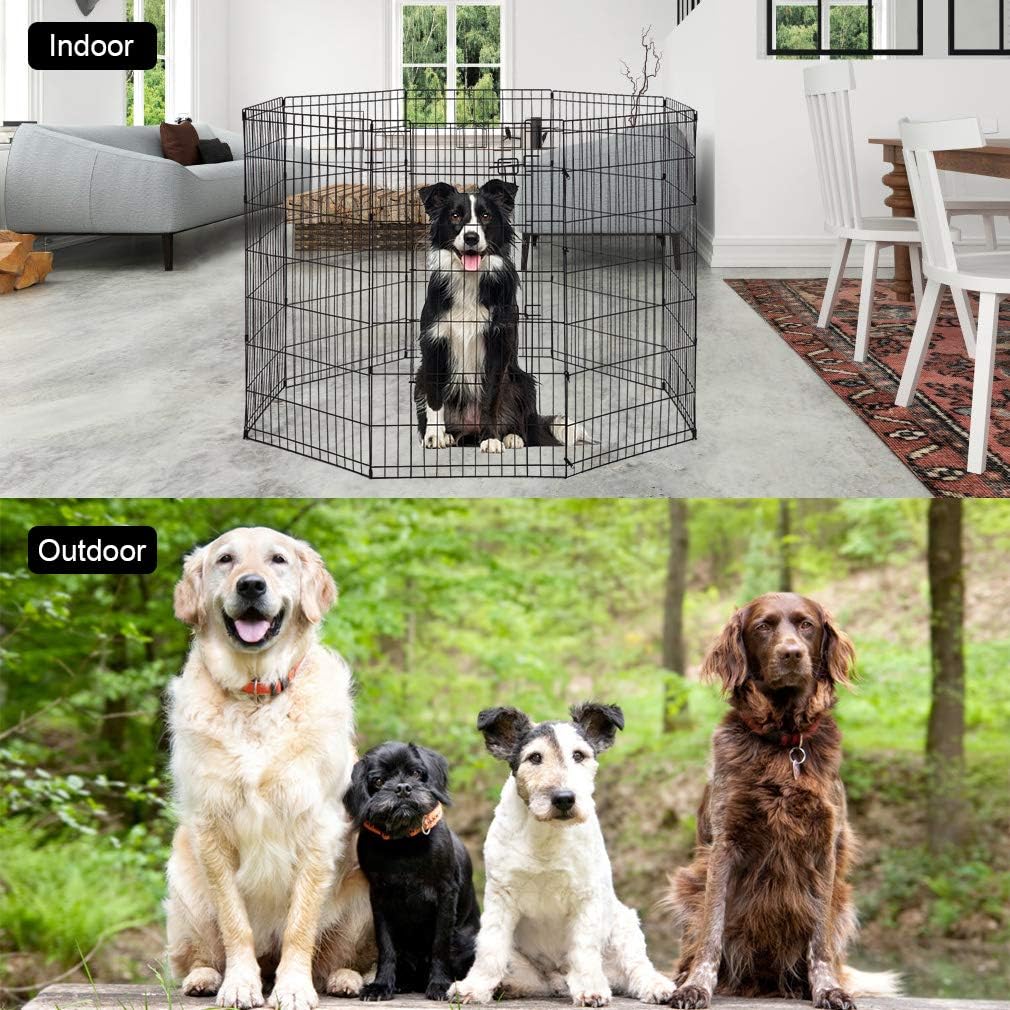 48 Tall Dog Playpen Crate Fence Pet Play Pen Exercise Cage -8 Pane