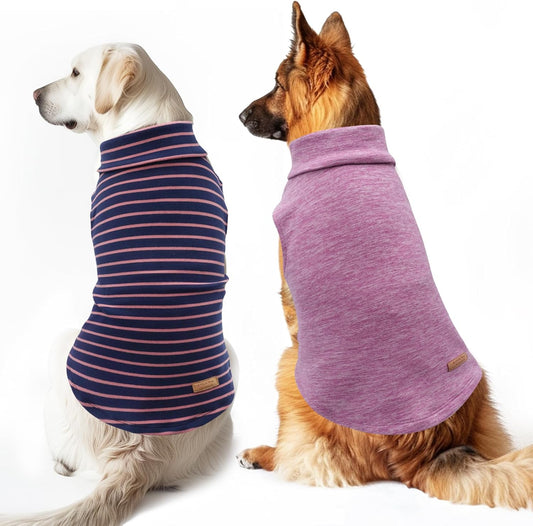 KYEESE 2Pack Dog Sweater Pullover Dog Sweaters for Large Dogs Warm Dogs Clothes Stretchy Pet Sweater Large Size Pets Comfy Turtleneck Pet Coats Soft Pets Sweatshirt