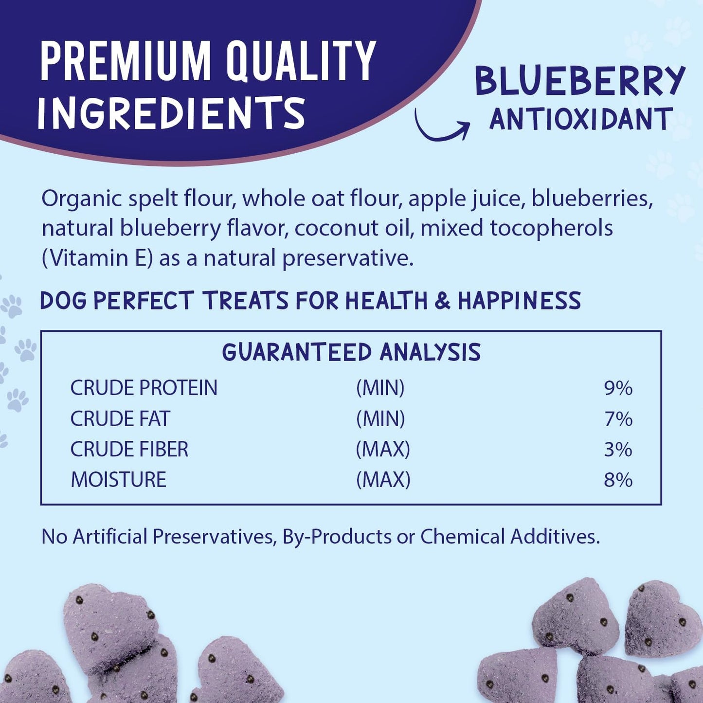 The Much-Loved Dog!™ Blueberry Dog Treats – Natural Biscuits for Small Dogs & Large Breeds – Healthy Puppy Treats for Small Dogs Made in USA, Training Snacks for All Breeds (3 Pack, Blueberry)