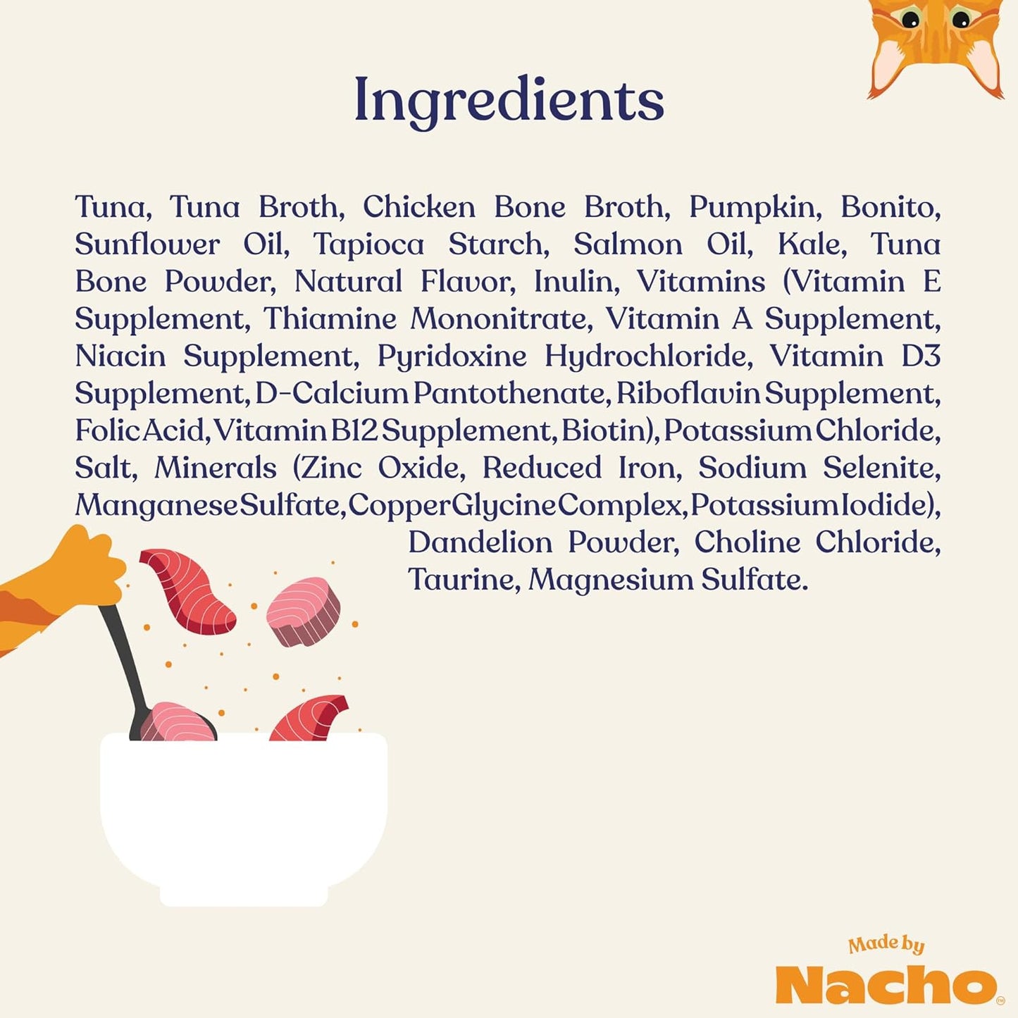 Made by Nacho Flaked Filets Recipe in Bone Broth, Grain-Free Chef's Selects Wet Food for Cats Balanced Diet in Naturally Hydrating Pumpkin-Infused Broth (3.0 oz (Pack of 12), Tuna & Bonito)