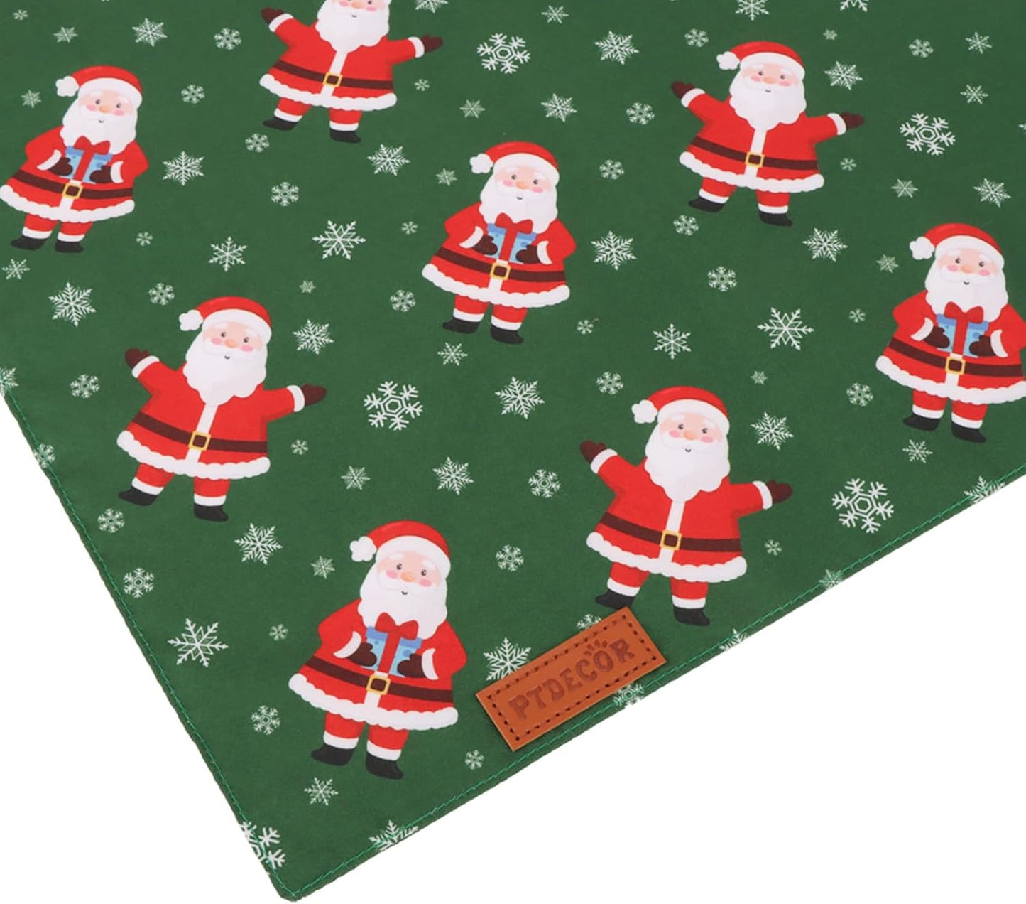 PTDECOR Christmas Dog Bandana, Xmas HOHO Santa Design Reversible Holiday Dog Scarf, Triangle Christmas Bandanas for Large and Extra Large Pets (X-Large)