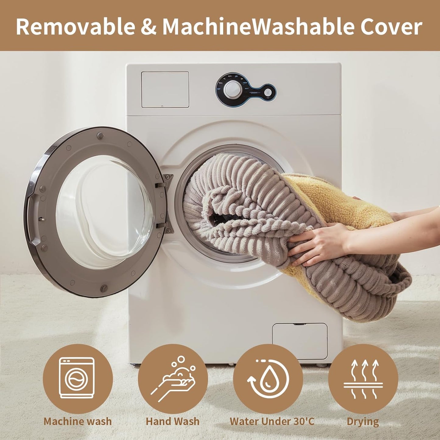 Orthopedic Dog Bed for Medium, Large Dogs Breeds, High Density Egg Crate Foam Dog Sofa Beds with Four Sided Bolster,Oval Kennel Bed, Pet Couch Bed,Removable Washable Cover& Non-Slip Bottom