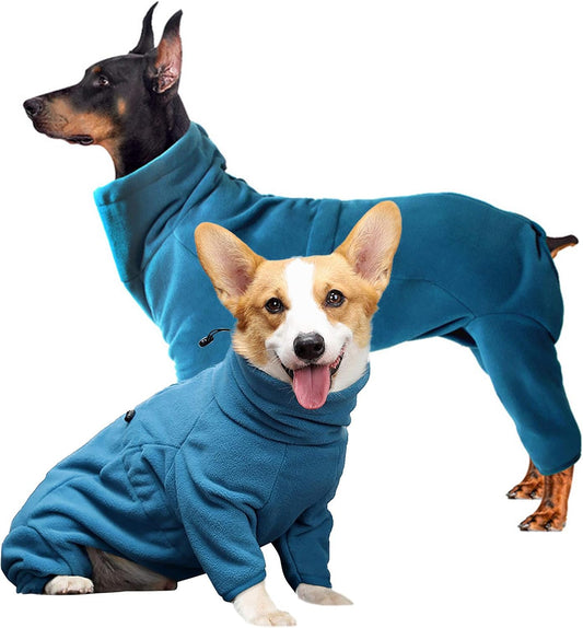 ROZKITCH Fleece Coat for Dogs, Pet Windproof Warm Cold Weather Jacket Vest Cozy Jumpsuit Apparel Outfit Clothes for Large Giant Dog Walking Sleep 3XL