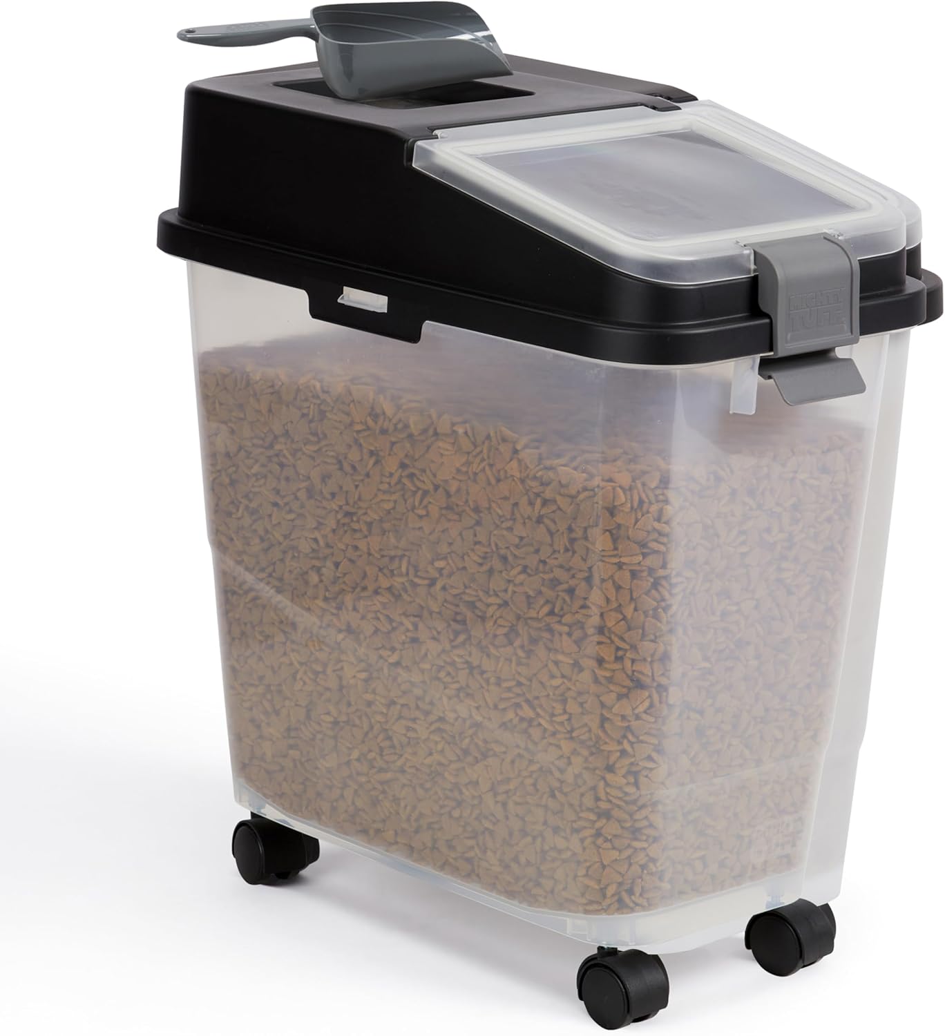 Mighty Tuff Airtight Dog Food Storage Container, Up to 36 lbs, with Portion Scoop – BPA Free Airtight Pet Food Bin on Wheels