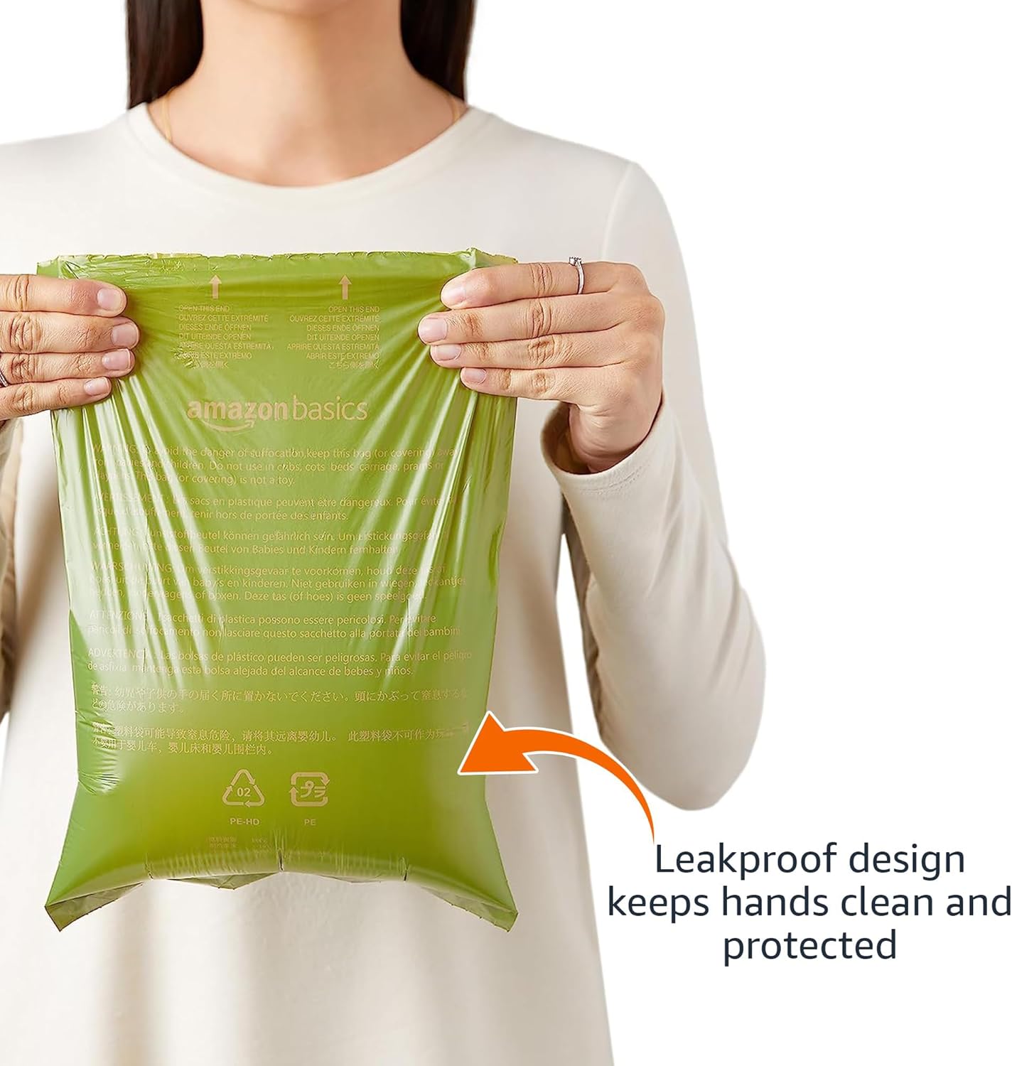 Amazon Basics Dog Poop Bags with Dispenser, 540 Count, Enhanced for Guaranteed Leakproof, Cucumber Scented, Includes Leash Clip