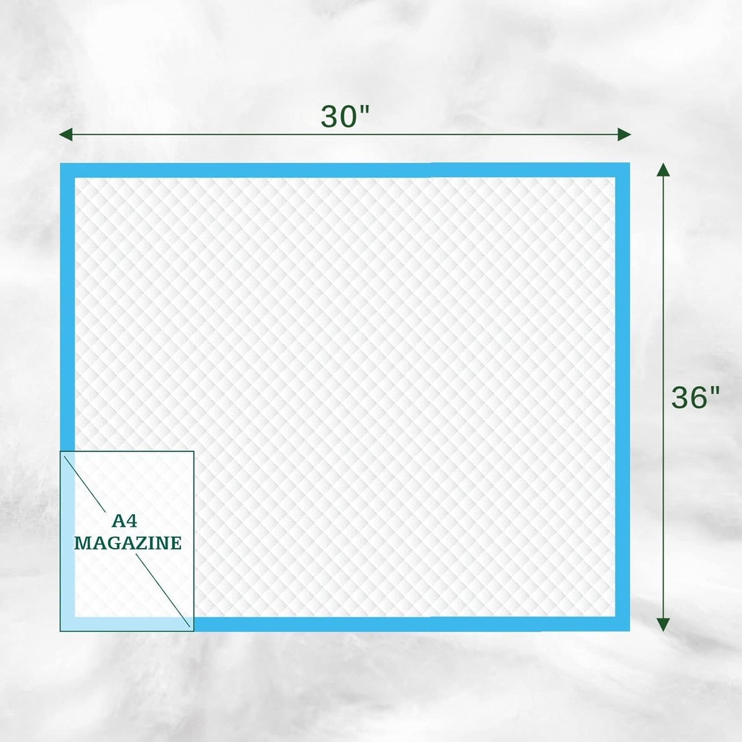 50 Count Bed Pads with Adhesive Strip 30"x36" Thicken Elderly Adults Incontinence Underpads Disposable, Heavy Duty Absorbent Chucks Waterproof, XL Extra Large Puppy Pee Training Pad