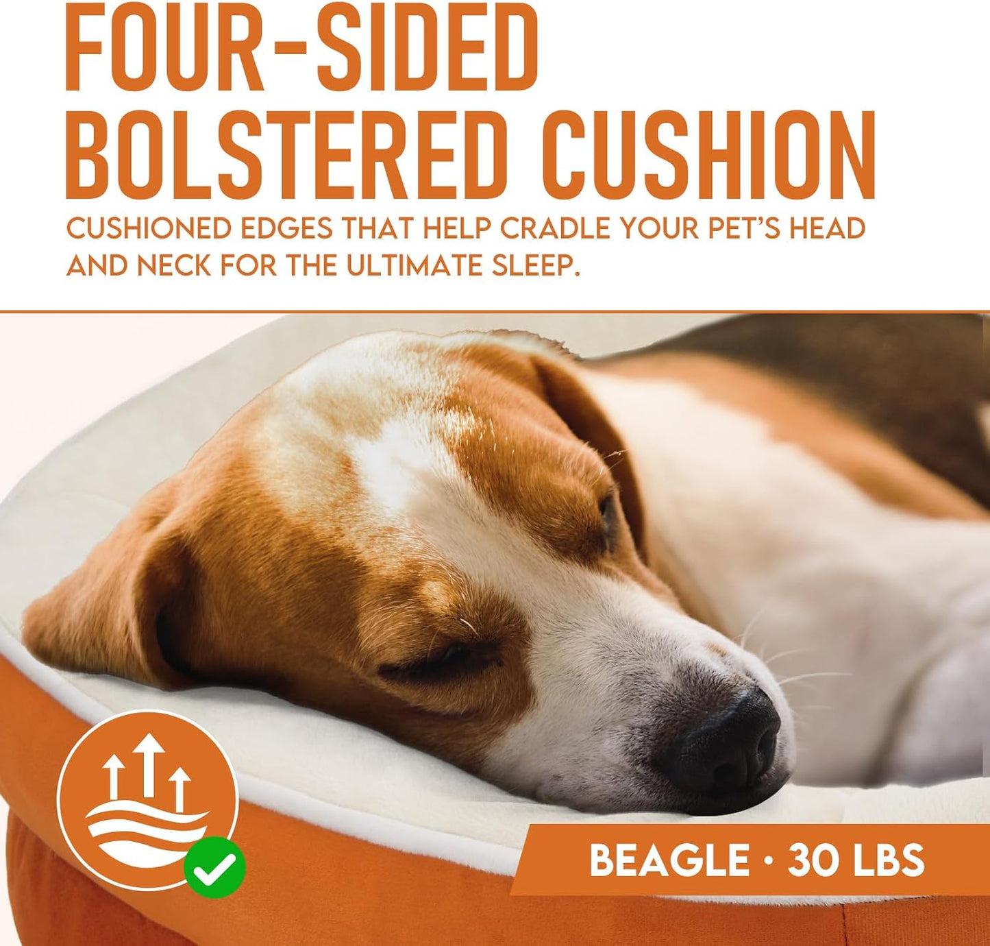 OhGeni Orthopedic Dog Couch Pet Sofa Large Sized Cat Beds with Comfort Foam Support, Soft Comfortable Fabric, Machine Washable Waterproof Removable Cover, 35-Inch (Orange)