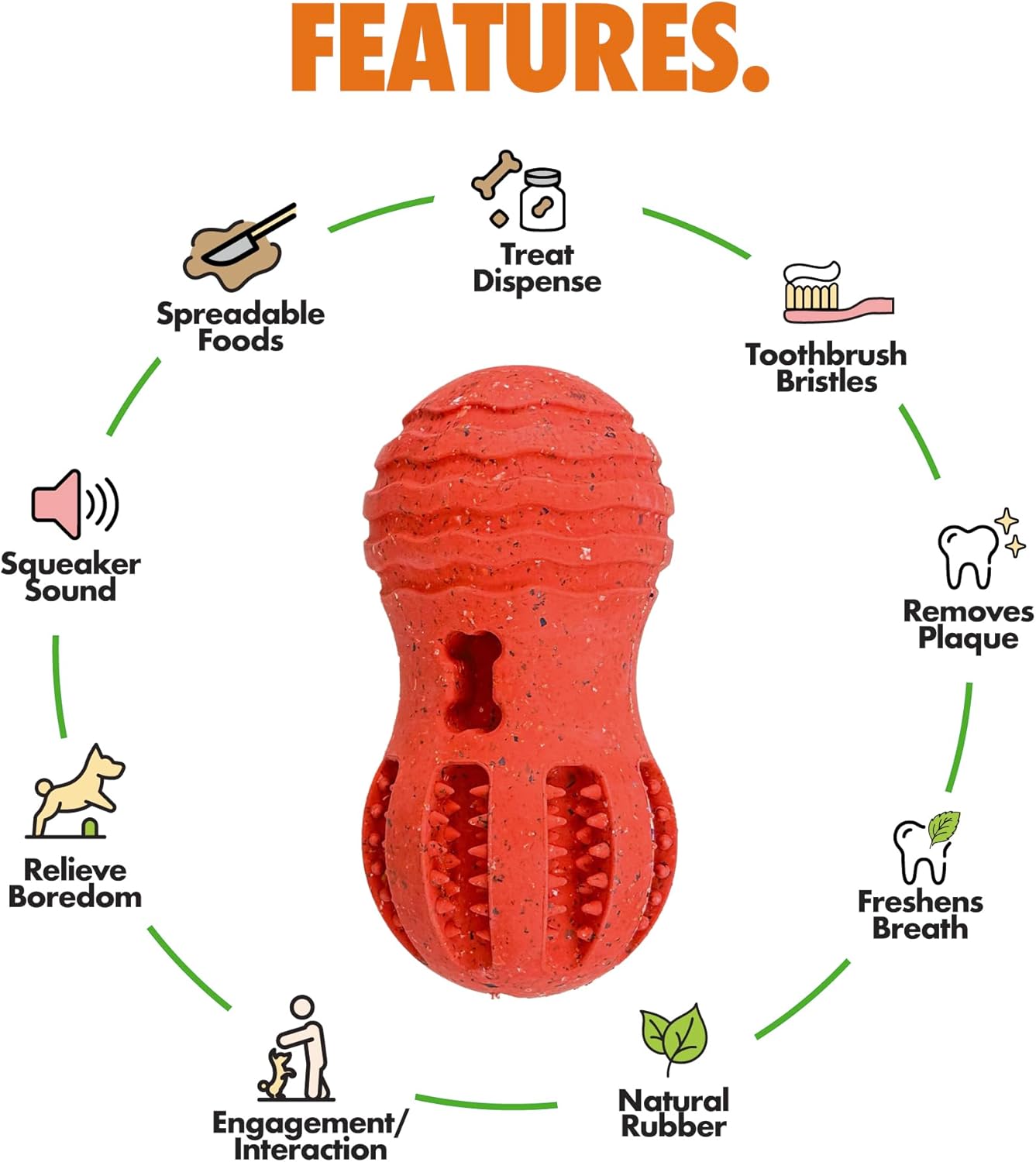 Max Fusion with Nike Grind, Dog Chew Toy, Arlee Weeble Treat Dispensing Toy for Dogs, Durable & Interactive for Pets, L