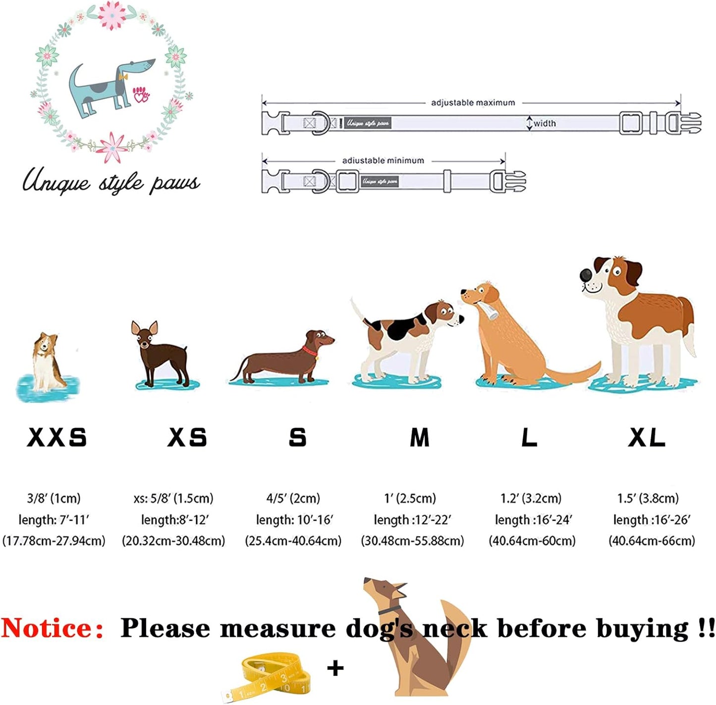 Unique style paws Christmas Dog Collar with Bow Tie Red Elk Cotton Collar Adjustable Puppy Collar for Small Medium Large Dogs-XS