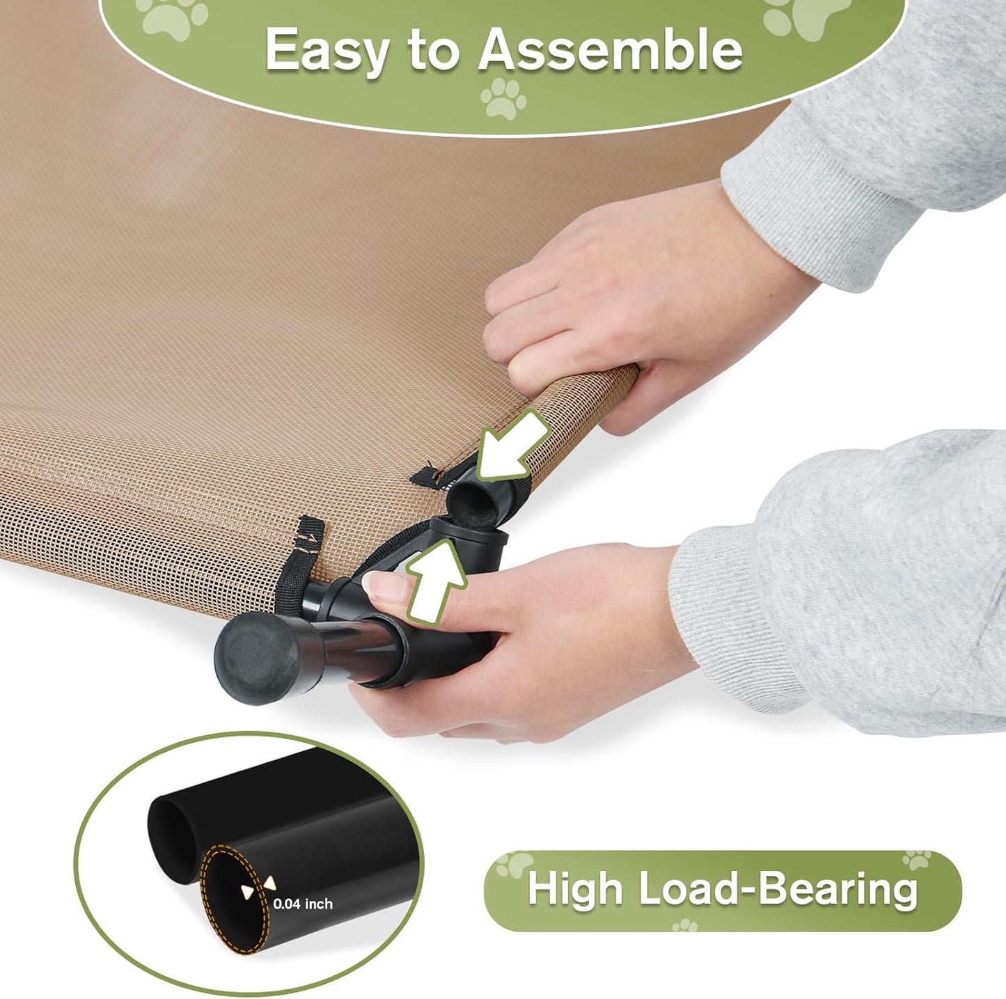 Small Elevated Dog Bed 22 Inch - Puppy Cooling Cot with Removable Washable Breathable Mesh, Raised Dog Cots Beds for Indoor and Outdoor, Brown