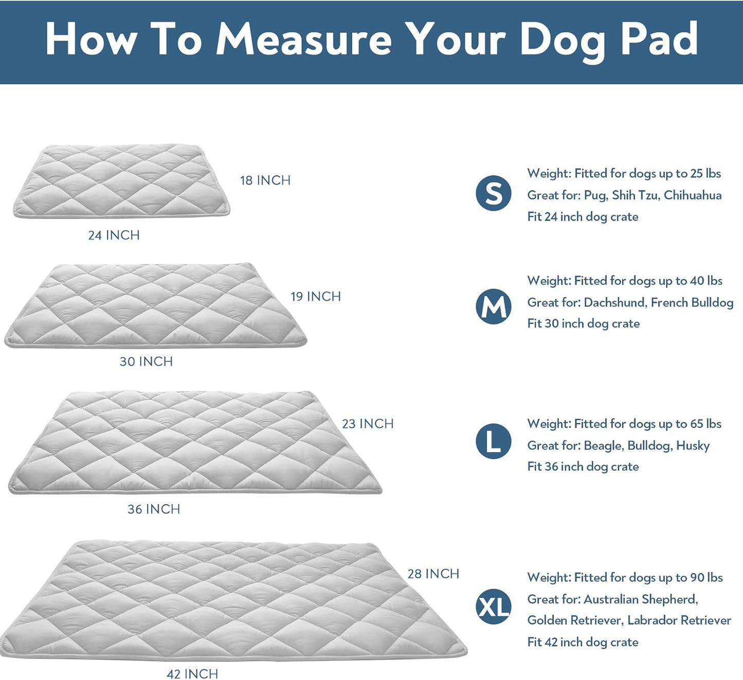 Magik & Kover Dog Crate Pad 2 Pack (36" x 23"), Soft Dog Crate Mat with Anti-Slip Bottom, Machine Washable Kennel Pad, Fits 36 Inch, Grey