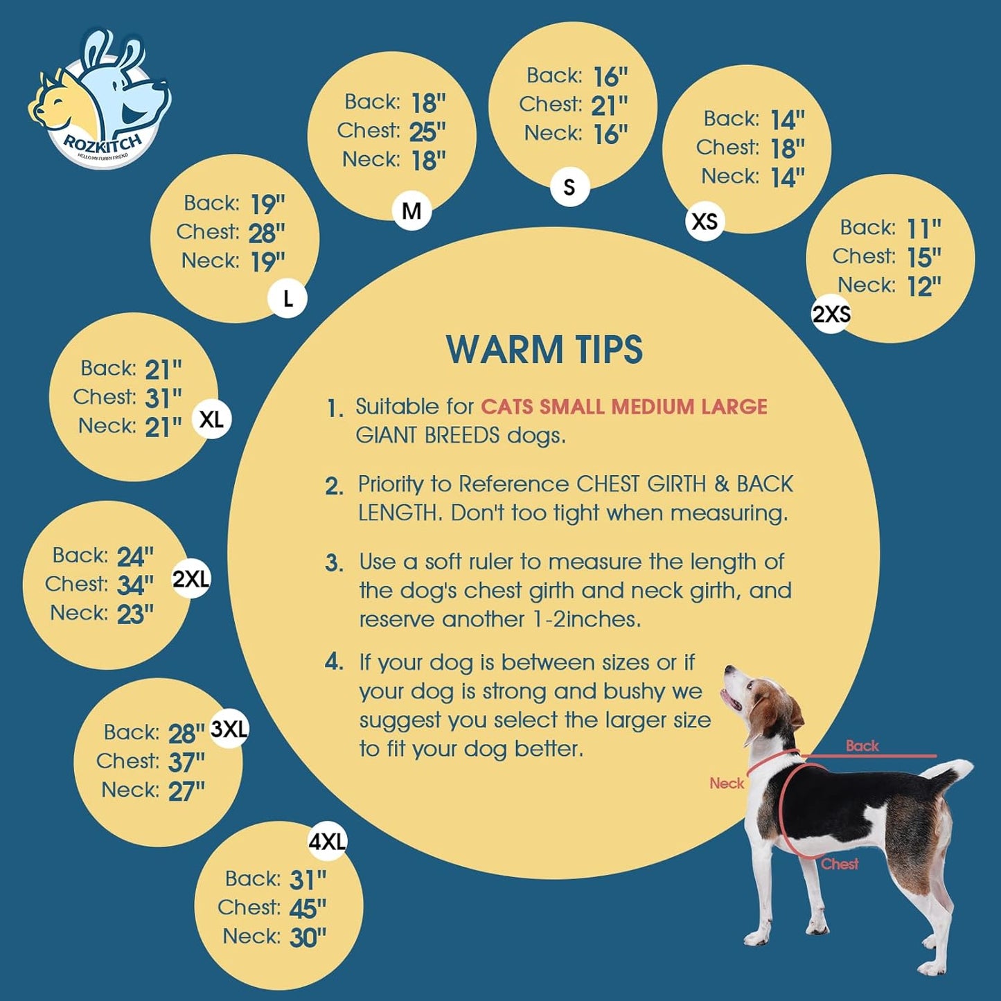 ROZKITCH Dog Pajamas XL, Pet Windproof Warm Cold Weather Jacket Vest Cozy Jumpsuit Apparel Outfit Clothes for Small Medium Large Dog Walking Hiking Sleep Red XL