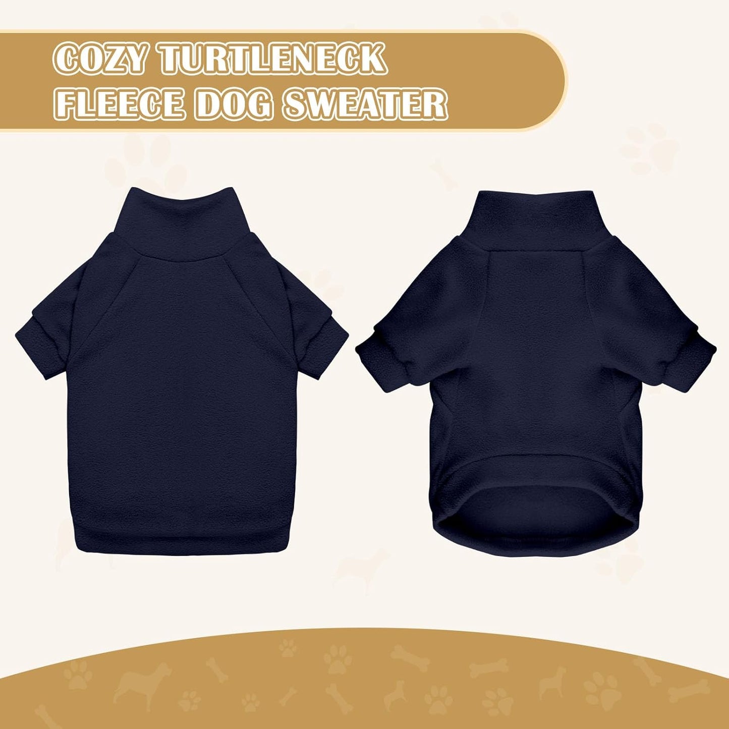 3 Pack Dog Sweater Fleece Pet Clothes Turtleneck Soft Warm Sweatshirt Dog Sweaters for Small Dogs Sweaters for Medium Dogs Boy Girl Pet(Gray+Royal Blue+Navy,S/M)