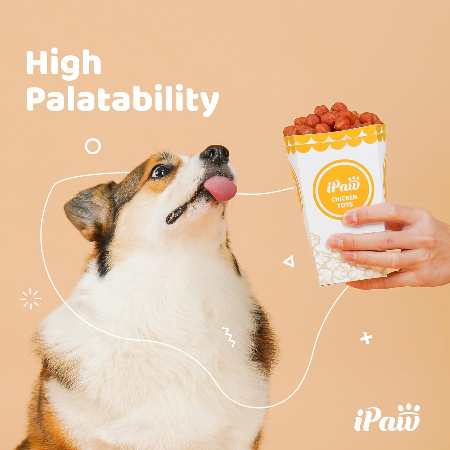 iPaw Chicken Tots Dog Treats for Puppy Training, All Natural Human Grade Dog Treat, Hypoallergenic, Easy to Digest (Chicken Tots), 3 Packs