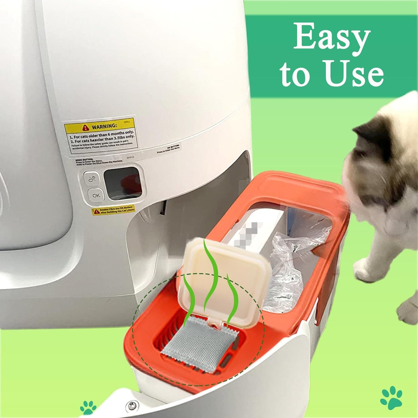 12 Pack Odor Eliminator for PuraMax Self-Cleaning Cat Litter Box, Natural Activated Charcoal Filters Refills, Cat Toilet Odor Control Replacement for Automatic Litter Box