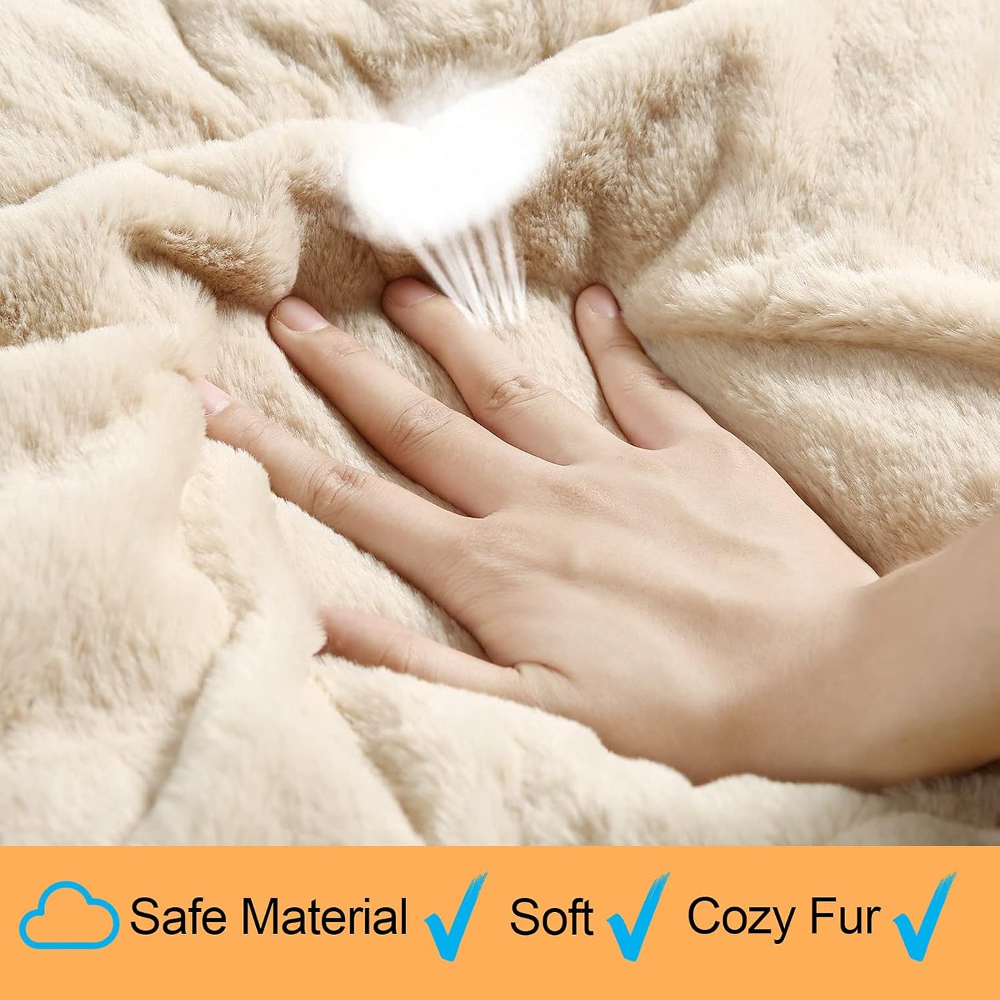 Dog Beds Crate Pad for Large Dogs Ultra Soft Dog Crate Bed Washable & Anti-Slip Kennel Pad for Dogs Cozy Sleeping Mat,Cream 42inch