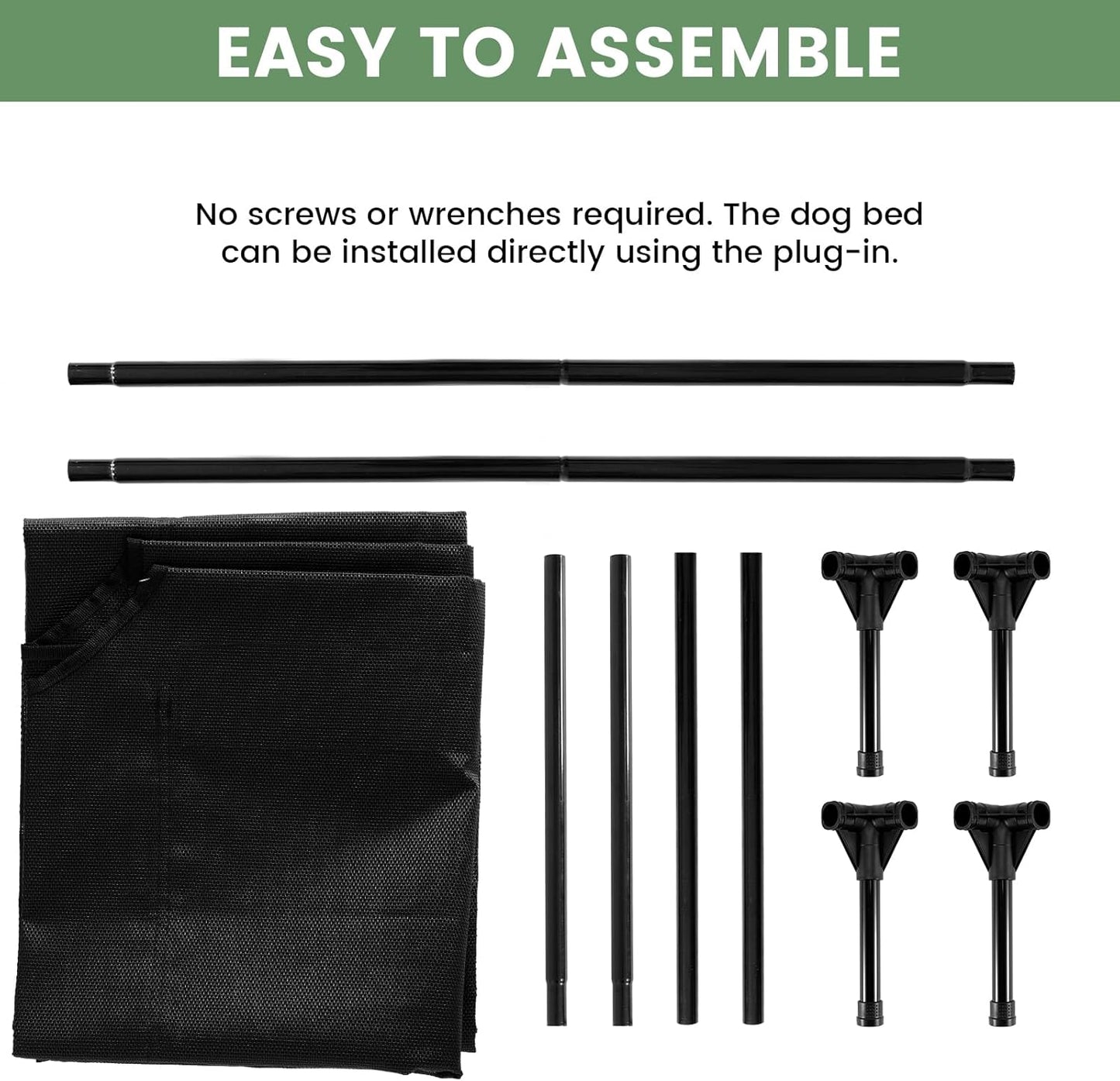 Elevated Dog Bed for Outdoor, Medium Raised Dog Cot with Washable Mesh, Cooling Pet Cot Chew Proof for Outside Camping, 32"x25" Brown