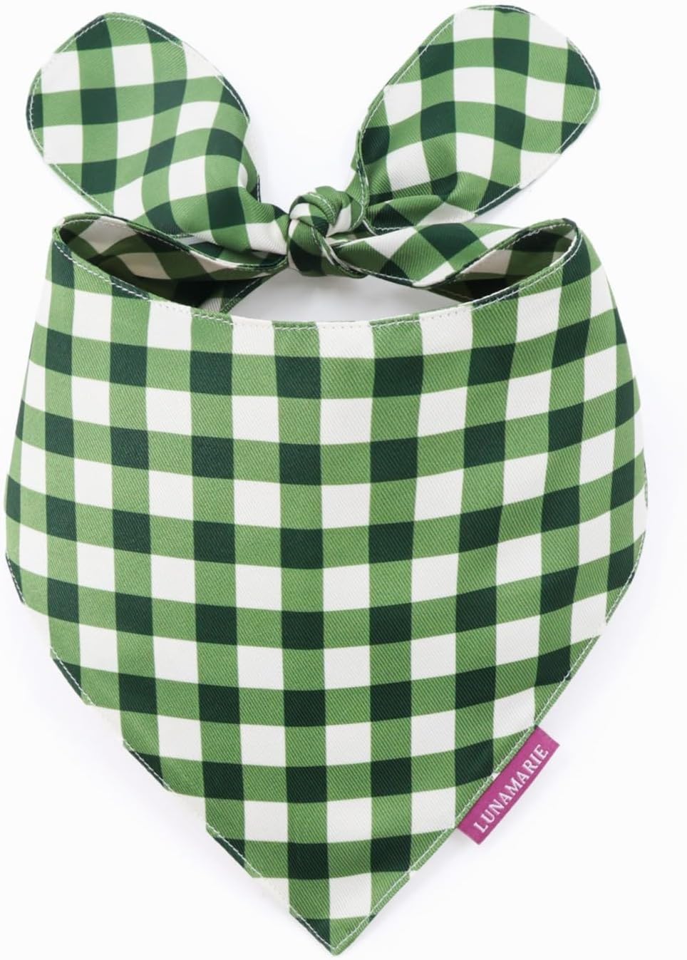 LunaMarie - Luxury Pet Birthday Bandanas -Premium & Silky Poly Fabric | 100% Handmade | Custom Shape Dual Layered (Olive, Small)