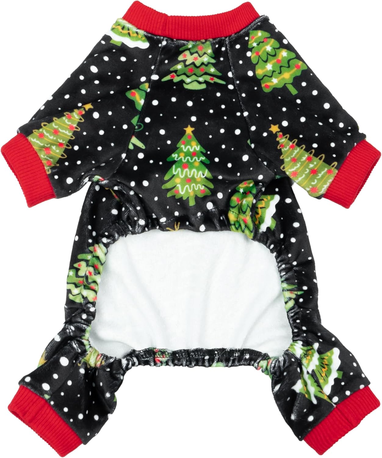 Fitwarm Christmas Tree Dog Pajamas, Christmas Clothes for Small Dogs Boy Girl, Holiday Pet Outfit, Black, Red, Green, Yellow, Large