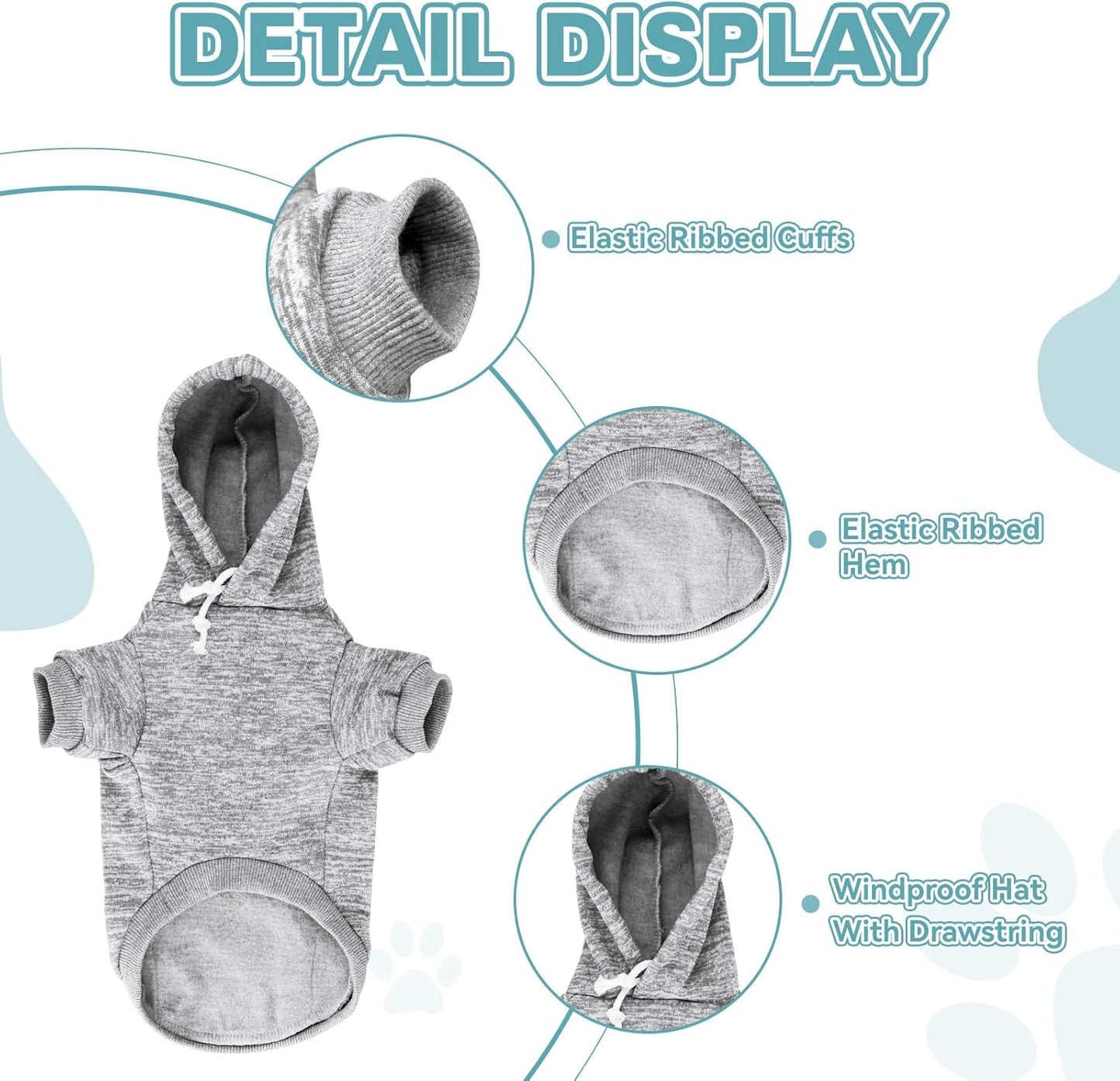 Dog Sweaters for Large Dogs Dog Hoodie Fleece Dog Sweater Soft Dog Clothes Sweatshirt with Pocket Dog Hoodie for Large Dogs(Grey&XL)