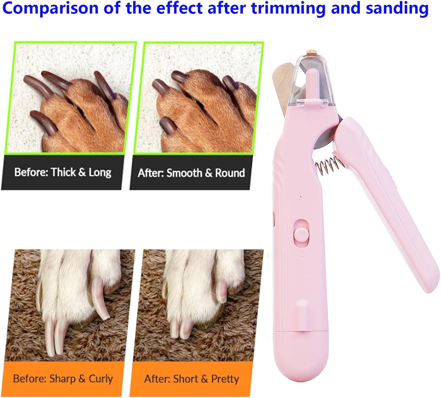 2 In 1 Pet Nail Clipper and Grinder, Professional Electric Rechargeable Pet Nail Fast Trimmer, Painless, Claw Care Grooming, Smoothing, Silent - Shockproof, For Small, Large Dogs & Cats, upgraded