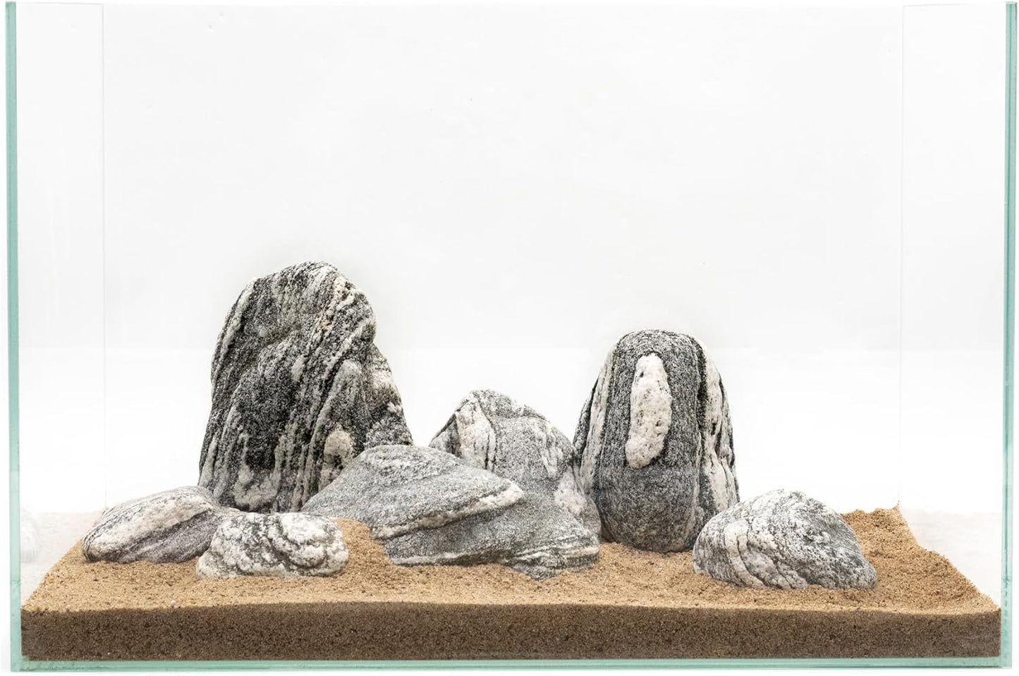 Natural Aquarium Rocks Silver Seiryu Rock Decorative Stone for Aquariums and Terrariums Animal Feeding Box, Micro Landscape, Stone Landscape and Bonsai.(10lb 2-7inch 5-6Pcs)