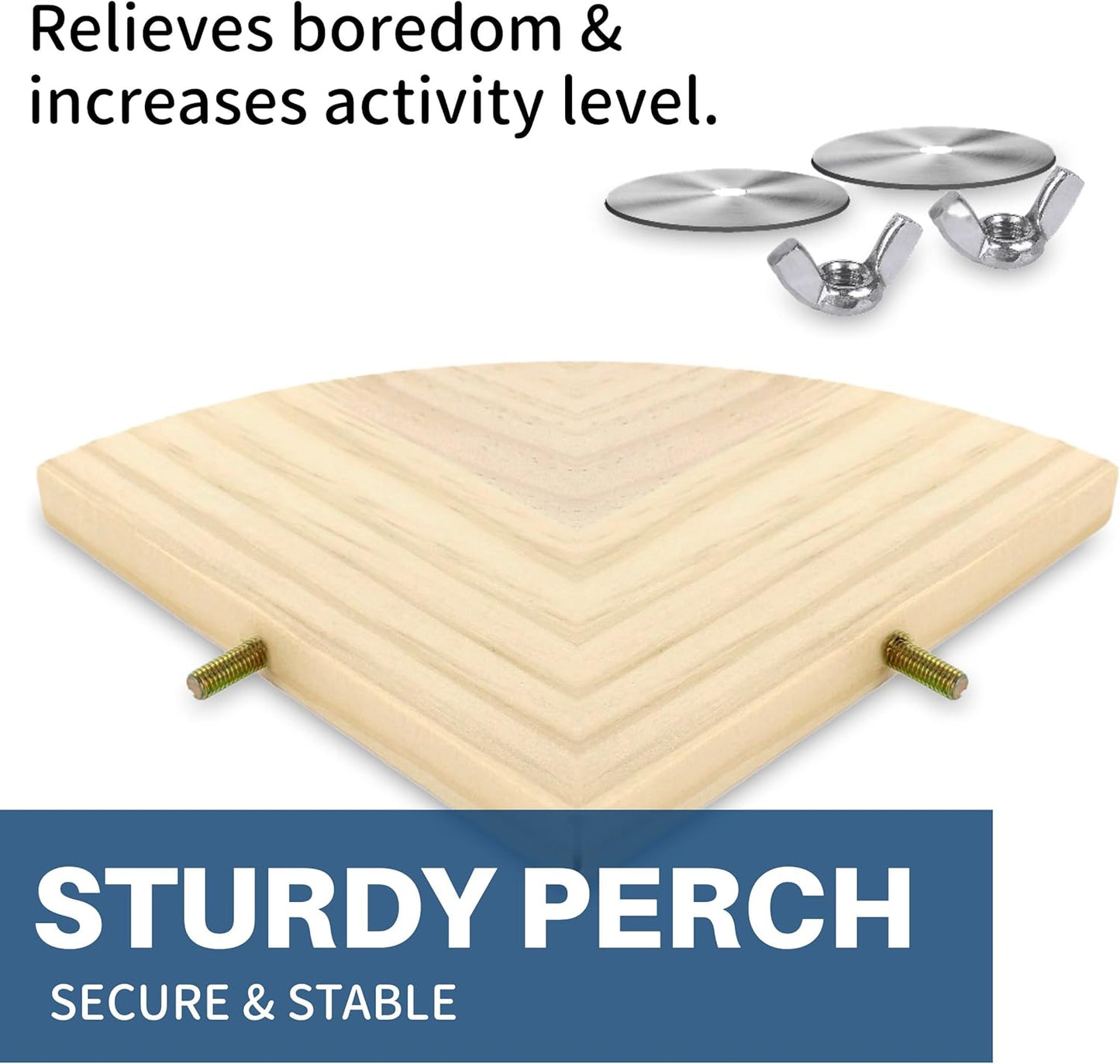 Bird Perch Corner Stand for Bird Cage Corner Platform Wood Bird Perches Corner Shelf Rest for Birds Parrots Cockatiels and Other Animal Pet Cages