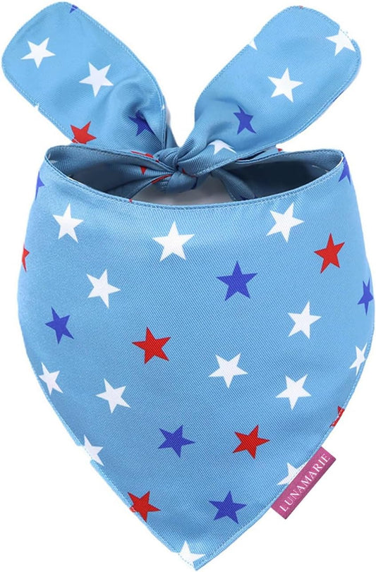 LunaMarie - Luxury Pet Birthday Bandanas -Premium & Silky Poly Fabric | 100% Handmade | Custom Shape Dual Layered (Liberty, X-Small)