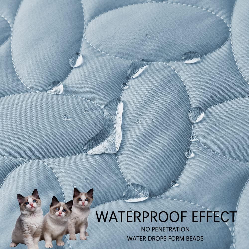 Ameritex Pet Bed Cover Dog Bed Blanket for Sofa and Furniture Waterproof New Pattern Design (40x50 Inch, Light Blue)