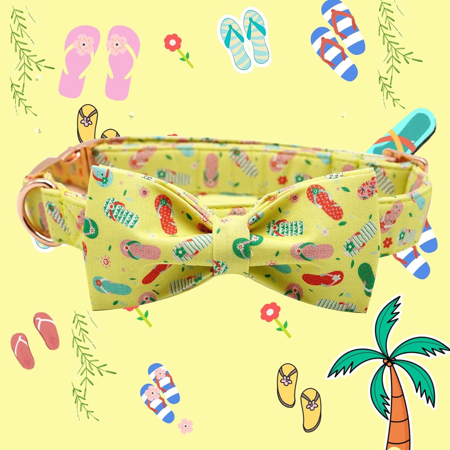 Elegant Little Tail Bowtie Dog Collar - Summer Cute Bow for Small to Large Dogs