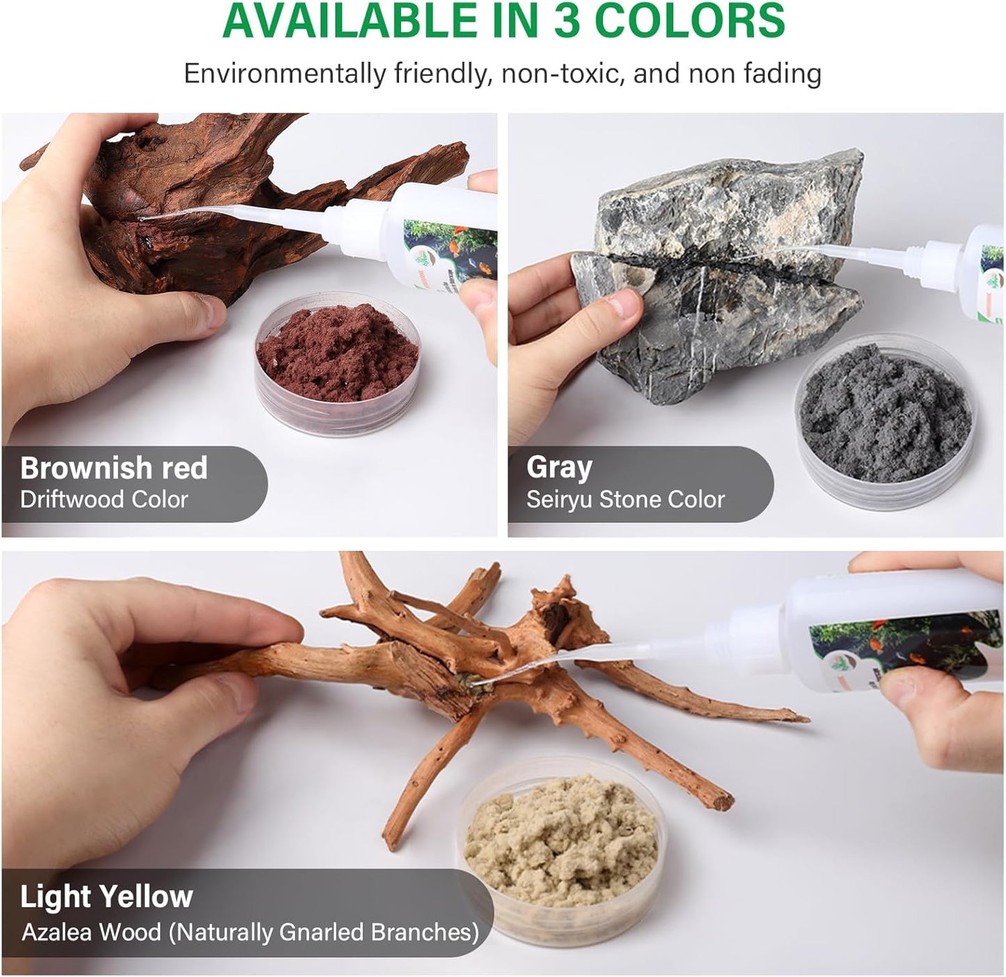 Cotton Wool for Aquascape- Gap Filler Cotton for Rocks & Wood | Aquarium Safe Bonding Material | Secure Adhesive Helper (Brownish red(Driftwood Color))