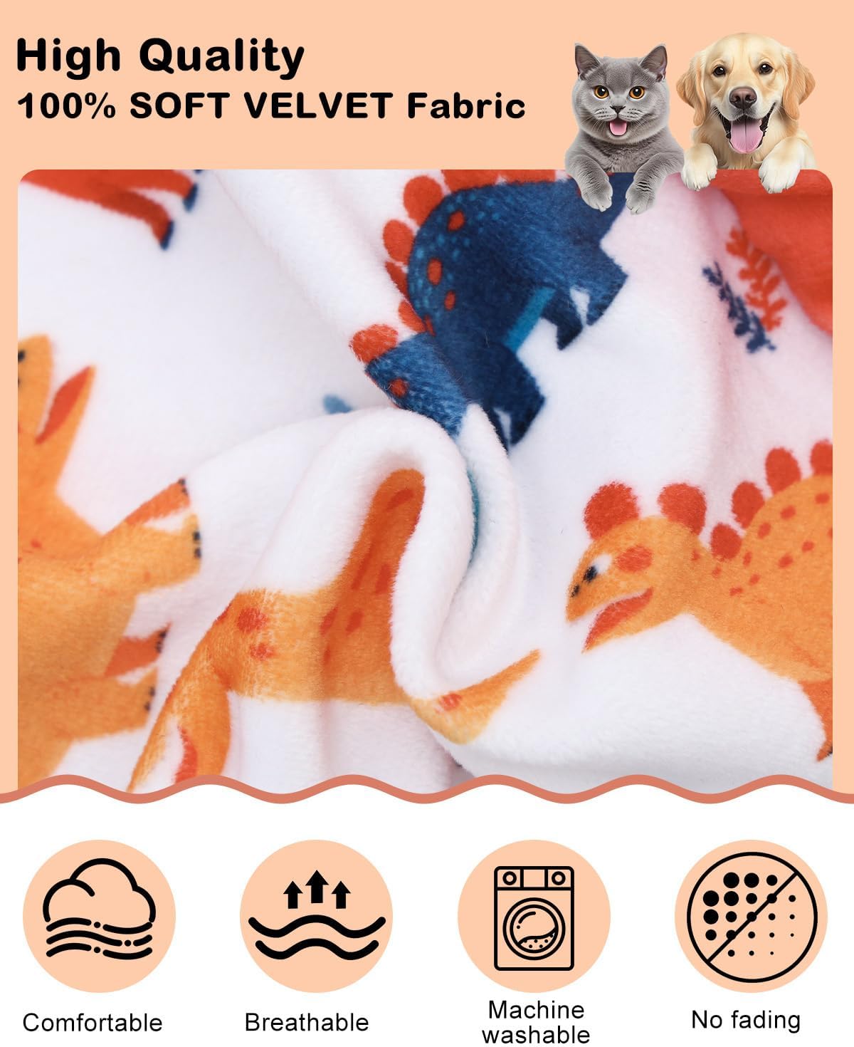 CuteBone Dinosaur Costume Dog Pajamas, Stretchy Spandex Crystal Velvet Sleepwear Coat for Small Dogs, Soft & Warm Pet Outfit Clothes for Cold Weather, Cozy Pullover Design COSP02L