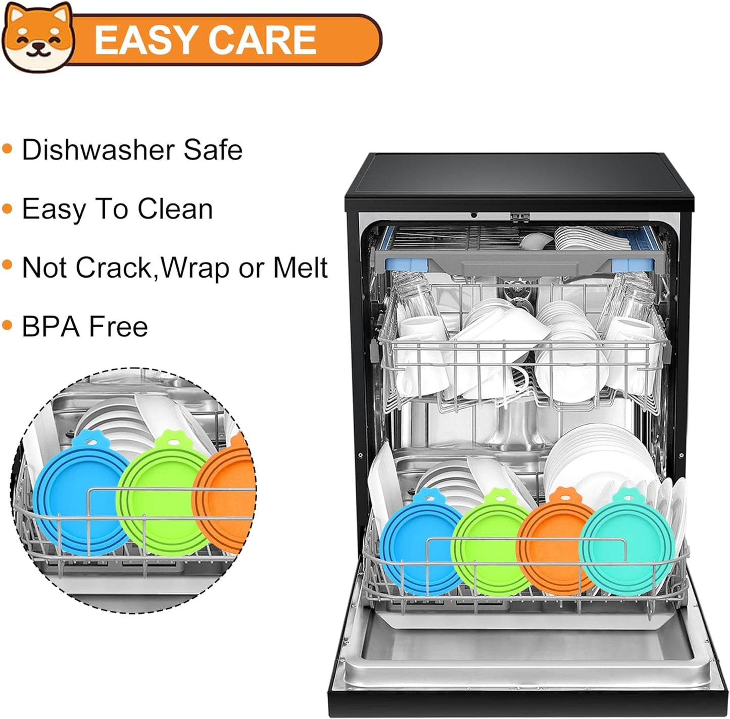 3 Pack Pet Food Can Covers, Silicone Universal Can Lids for Dog & Cat Food, BPA Free, One Fit Most Standard Size Can Lids Top Blue/Green/Yellow