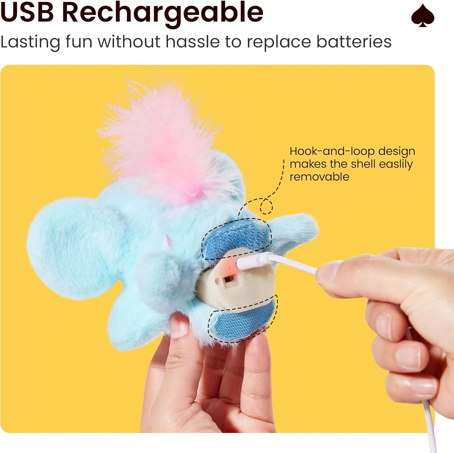 Potaroma Cat Toys Flapping Elephant, Interactive Realistic Kitten Toy Stuffed with Catnip and Crinkle Paper Hangable Design for Bored Indoor Cats 6.3 Inches