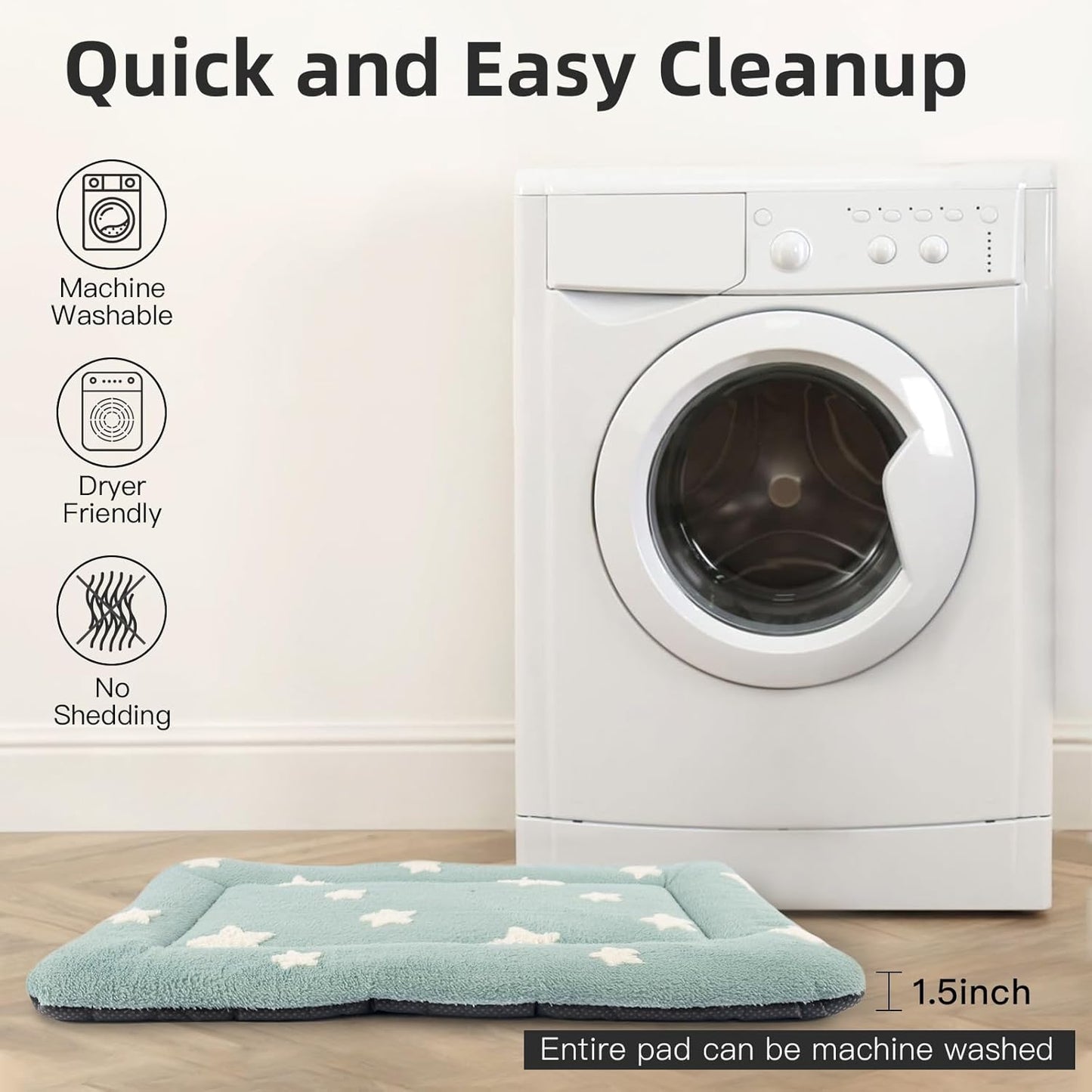 Mora Pets Dog Crate Pad Kennel Bed Crate Mat for Small Dogs Washable Cute Star Pet Bed for Dog Cage Ultra Soft Flat Puppy Cat Kitten Pillow Cushion for Sleeping Anti-Slip Blue 24 x 18