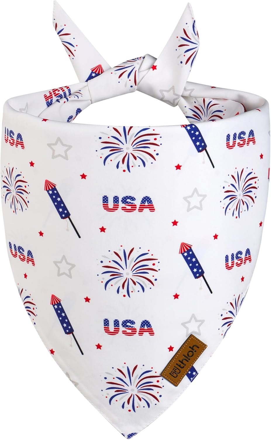 4th of July Dog Bandanas - 2 Pack Reversible American Flag Pet Scarf for Boy and Girl | Premium Durable Fabric | USA Patriotic Bandana for Small Medium Large and Extra Large Dogs (Large)